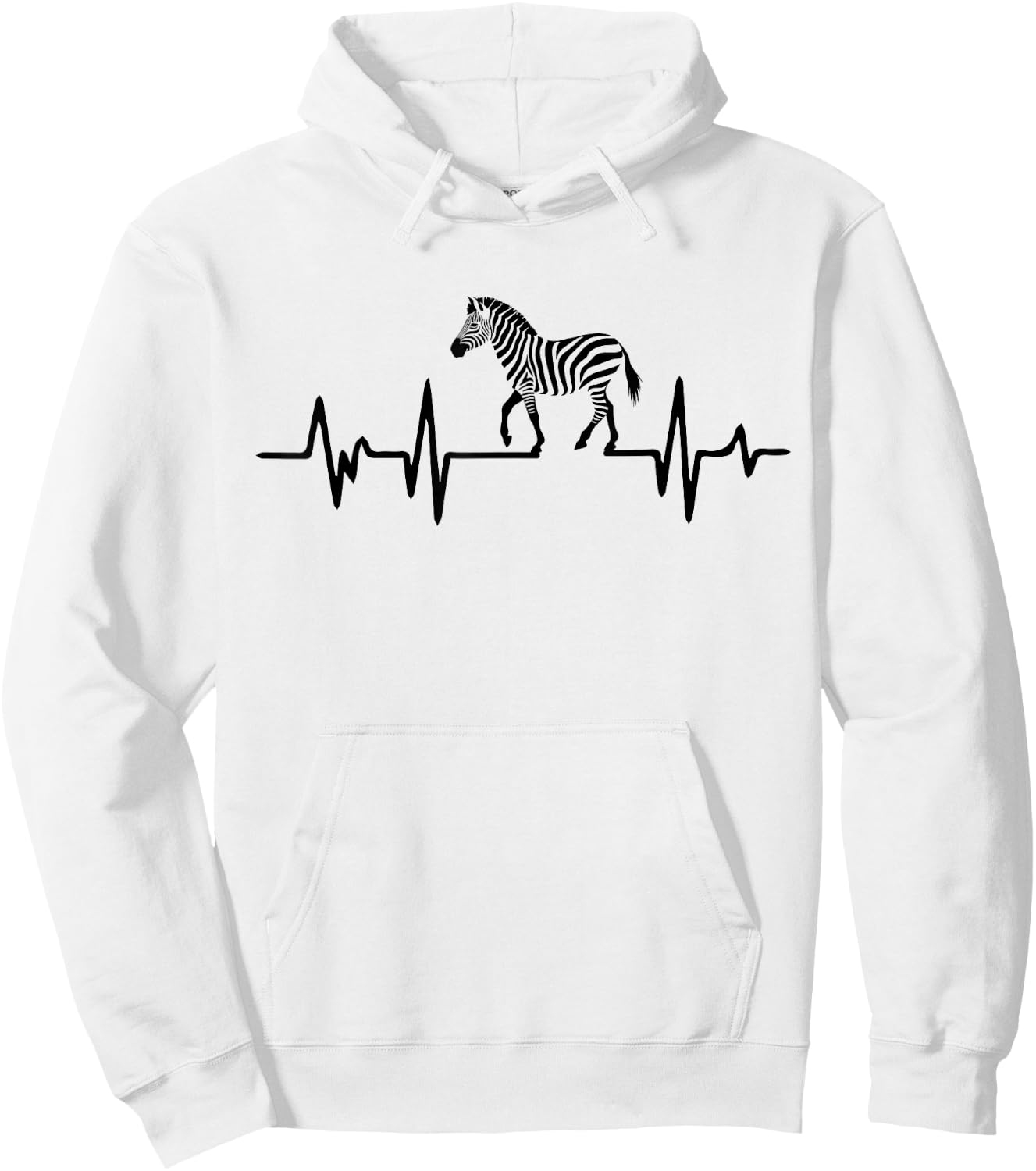 Zebra Heartbeat Graphic Hoodie - Hoodie | White