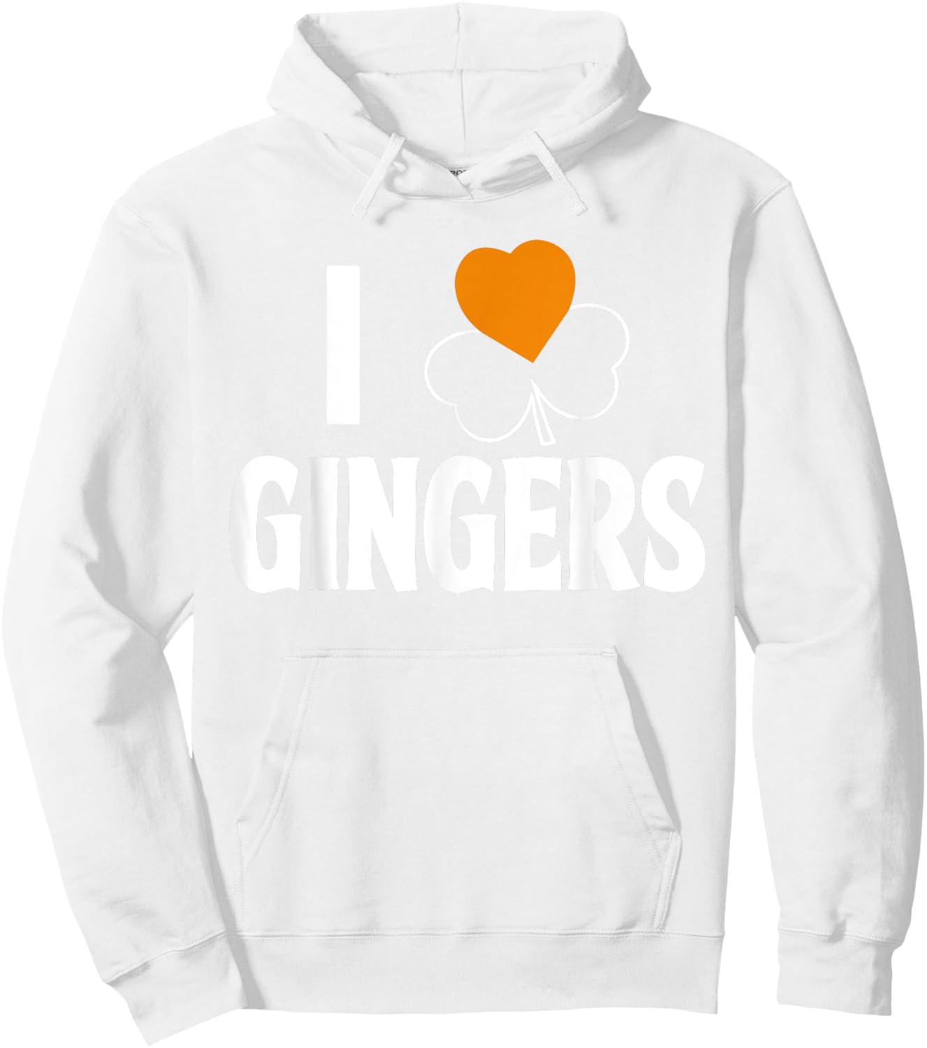 I Love Gingers Heart Shamrock Redhead Lover Irish Hoodie - Hoodie | White
