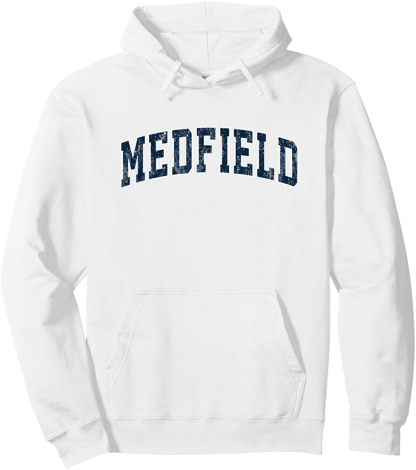 Medfield Massachusetts MA Vintage Sports Design Navy Design Hoodie - Hoodie | White