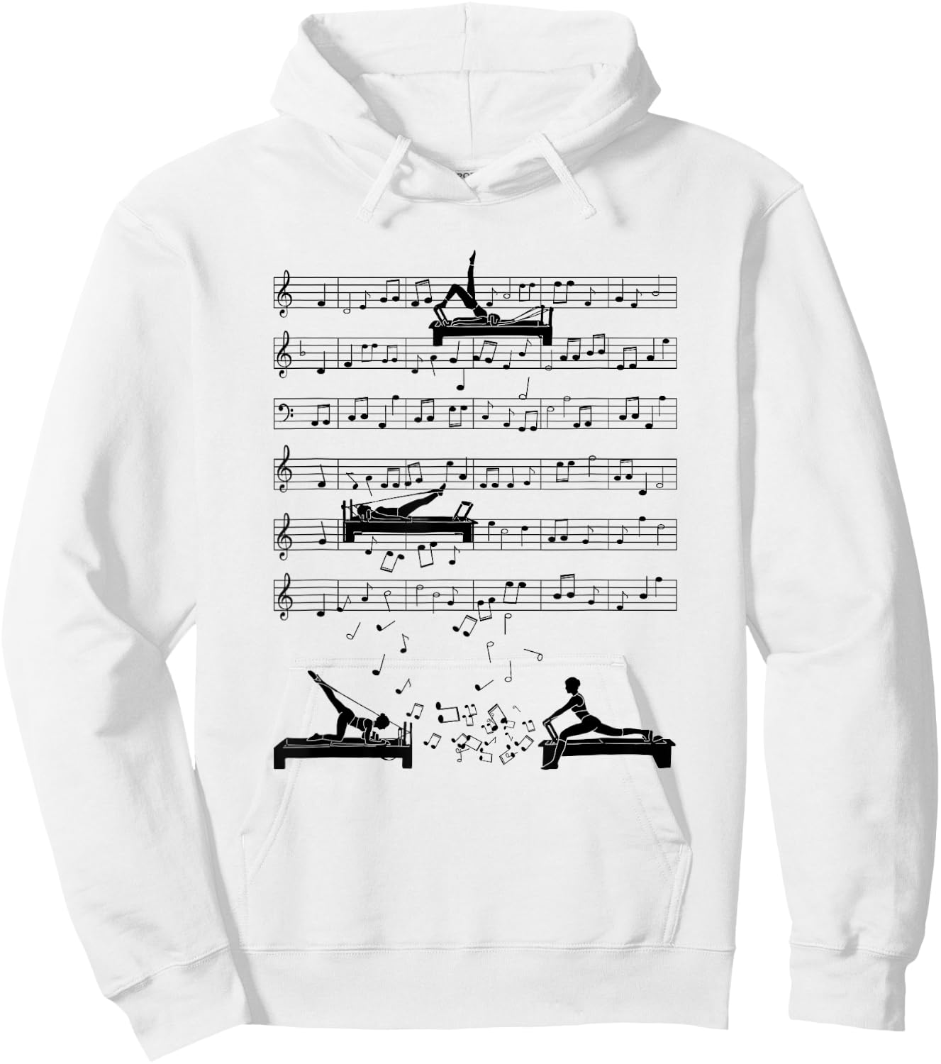 Funny Reformer Pilates music Note fitness Reformer music Hoodie - Hoodie | White