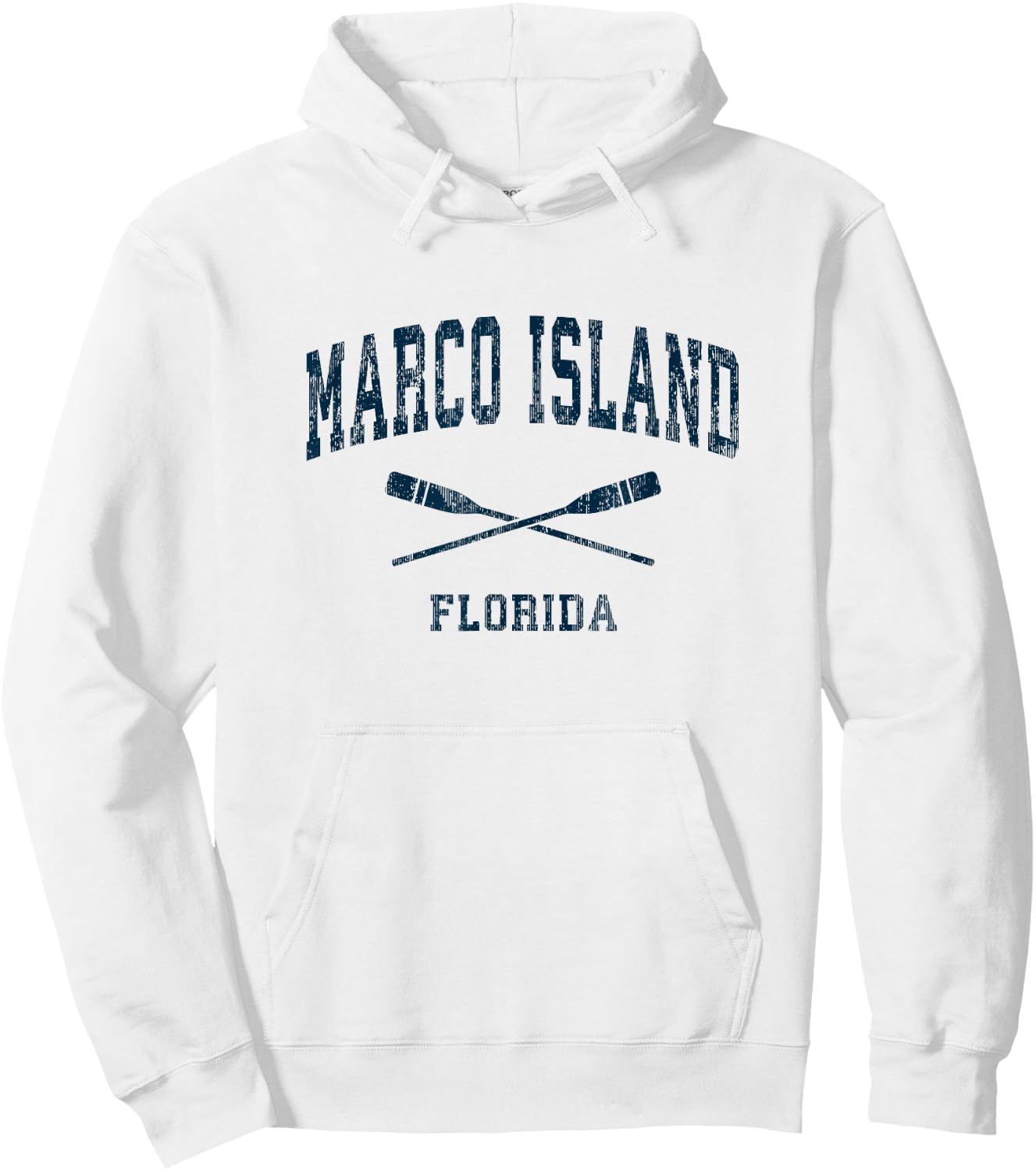 Marco Island Florida Vintage Nautical Paddles Sports Oars Hoodie - Hoodie | White