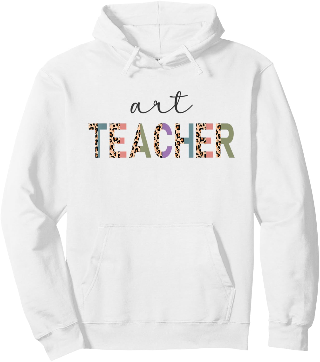 Art Teacher Funny Leopard Print Teacher Women Hoodie - Hoodie | White
