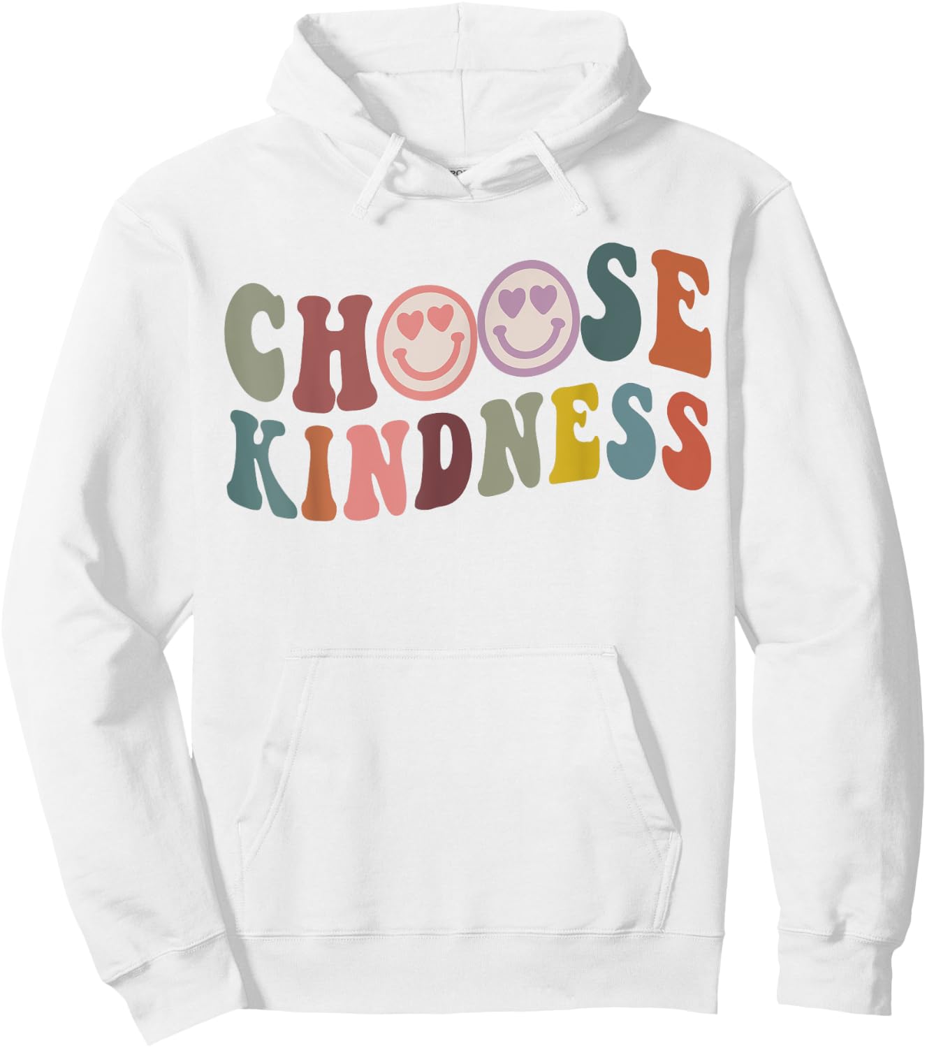 Retro Vintage Smile Face Choose Kindness Lover spiritual Hoodie - Hoodie | White
