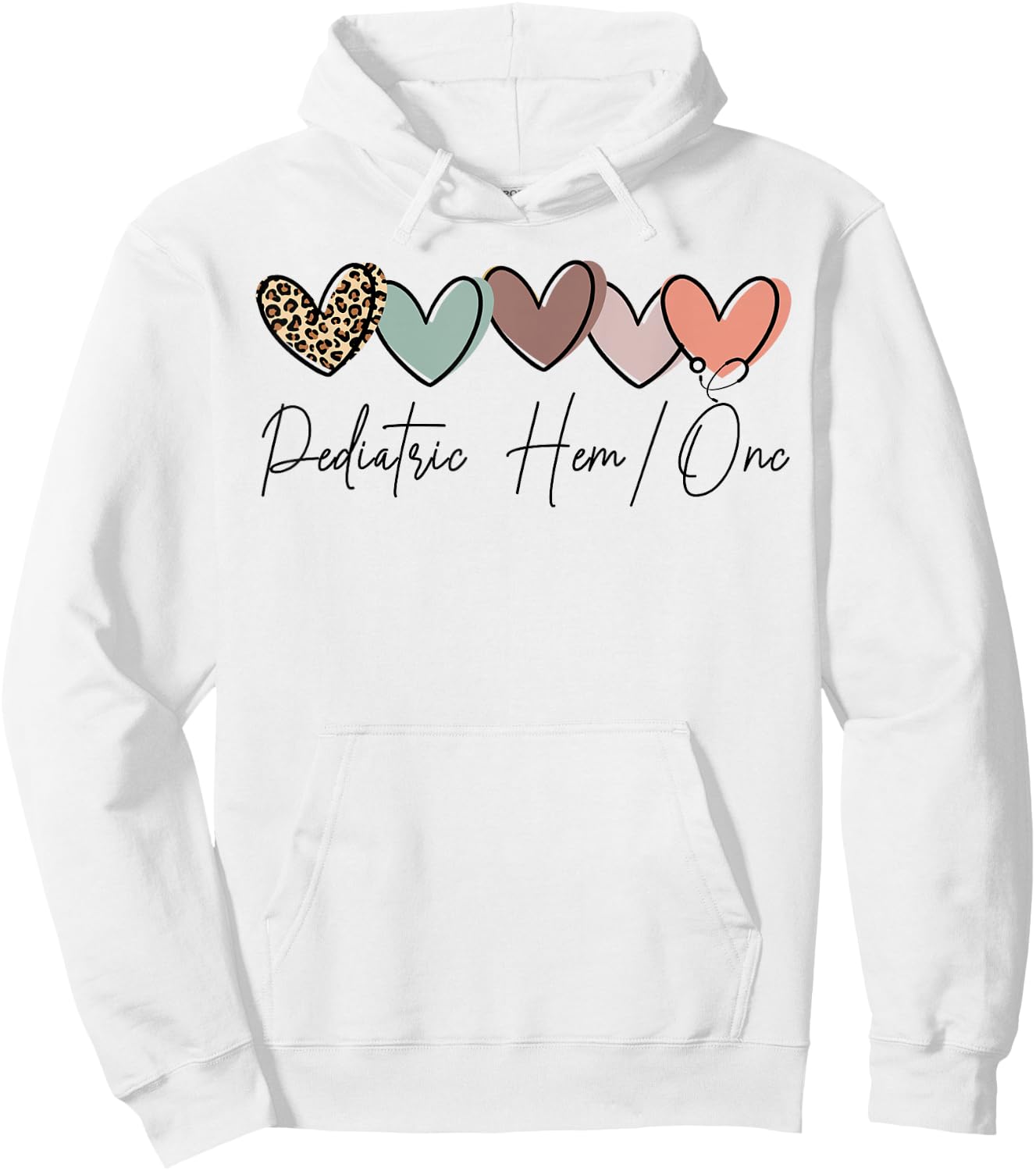 Pediatric Hematology Oncology, Leopard Peds Hem Onc Nurse Hoodie - Hoodie | White
