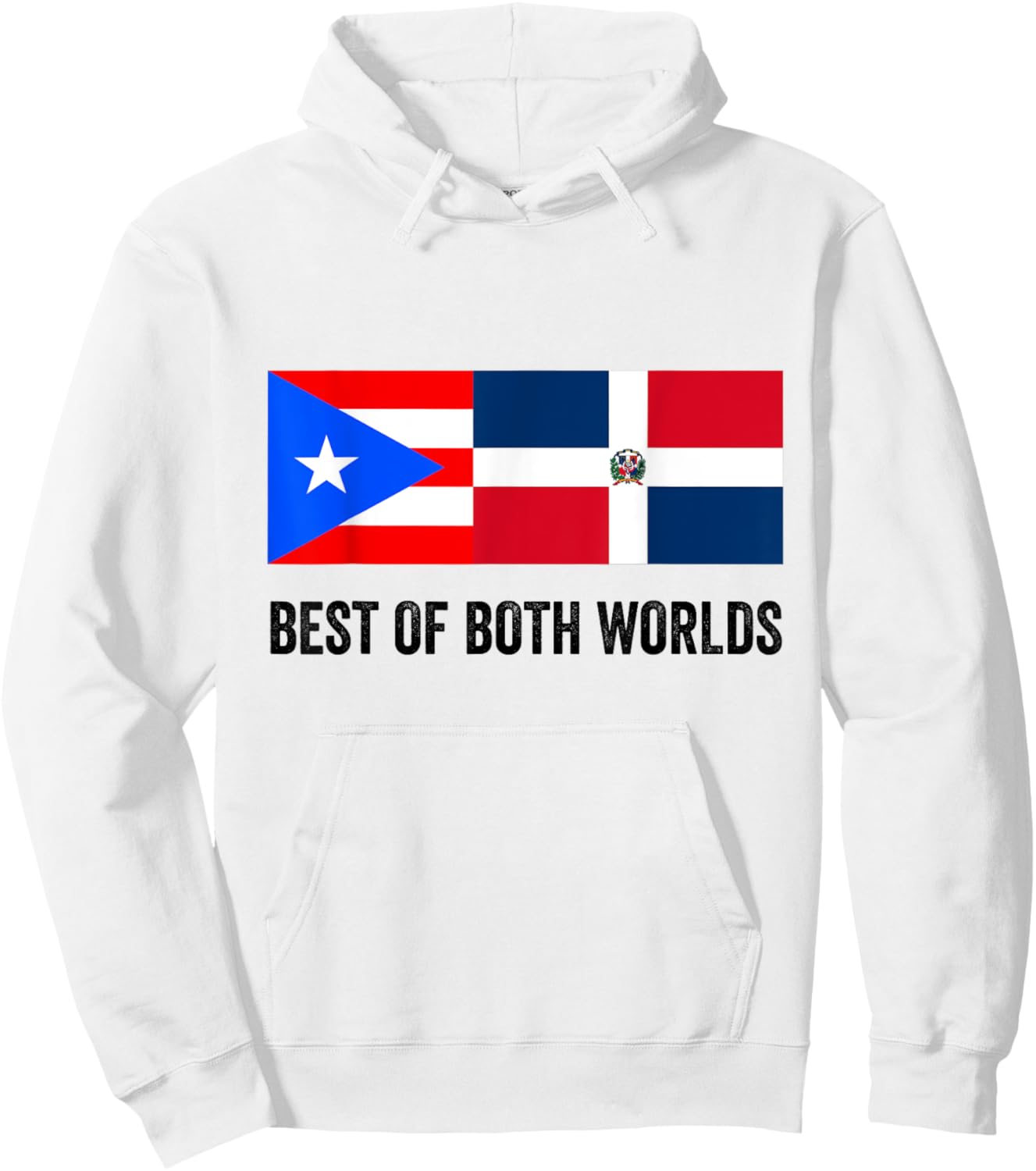 Half Puerto Rican Half Dominican Flag Boricua Domis PR RD Hoodie - Hoodie | White