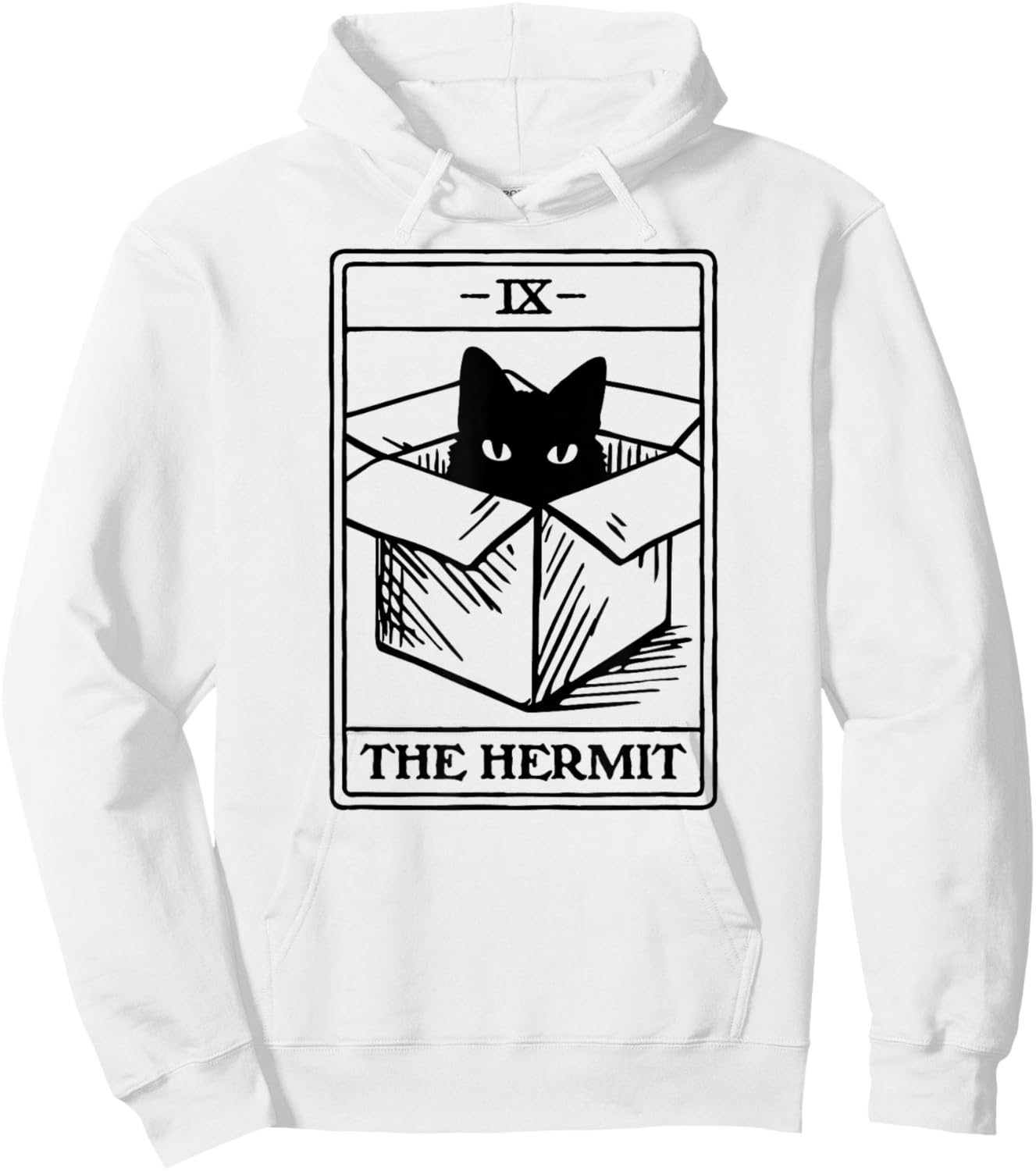Hermit Cat Tarot Card Hoodie - Hoodie | White