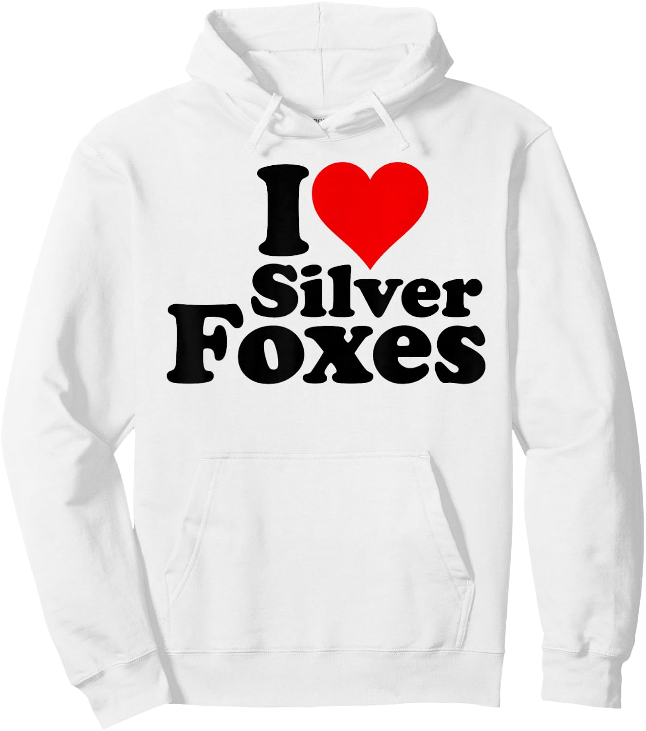 I Love Heart Silver Foxes Older Mature Gray Haired Men Hoodie - Hoodie | White