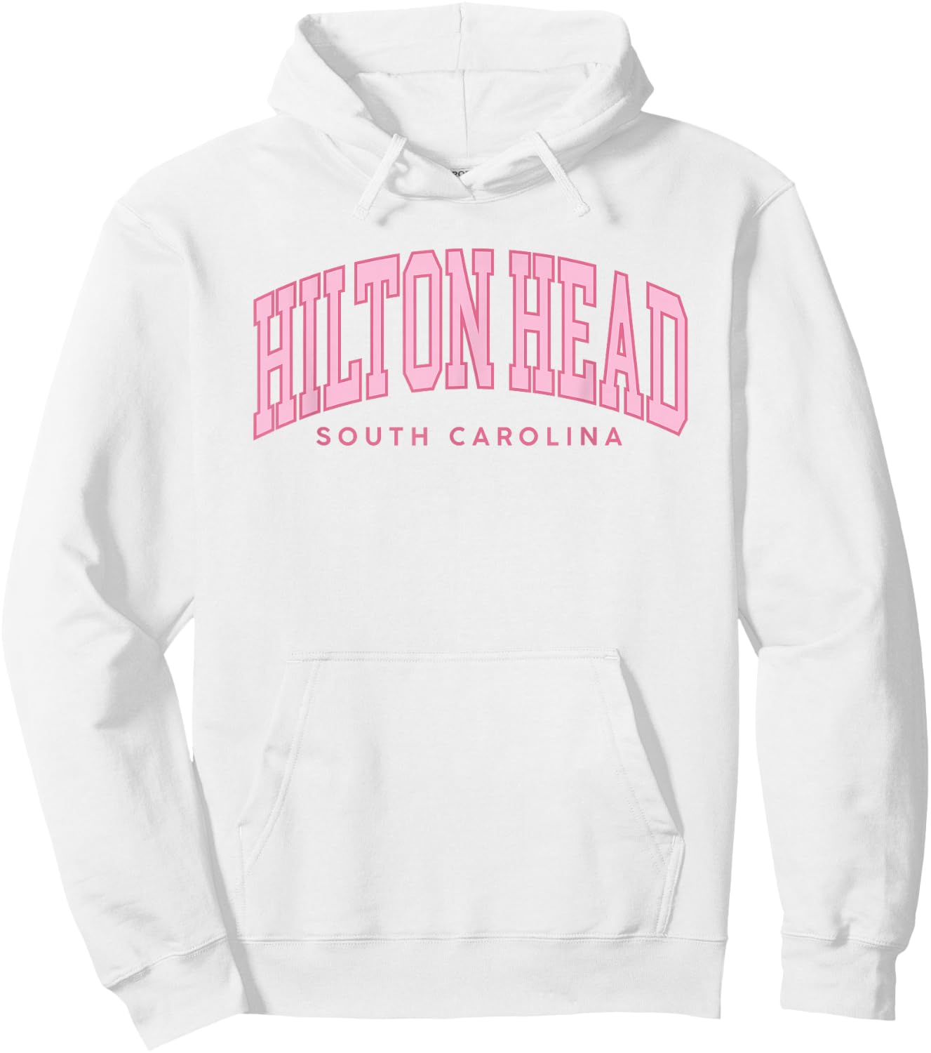 Hilton Head South Carolina Pink Retro Preppy Throwback Girls Hoodie - Hoodie | White