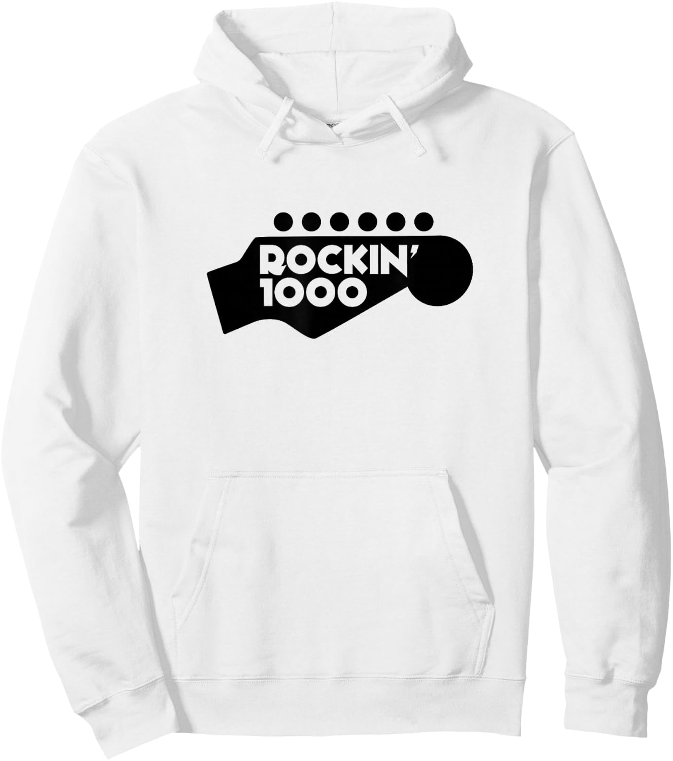 Rockin'1000 Logo with headstock black Hoodie - Hoodie | White