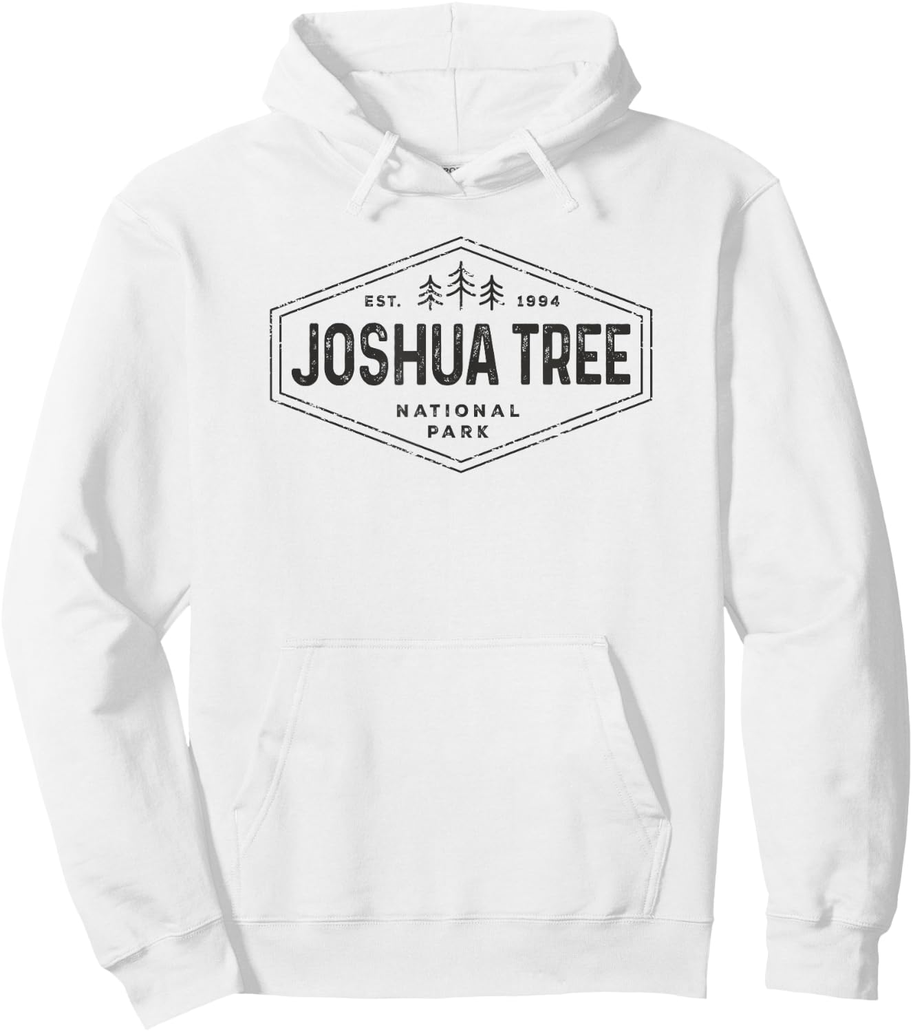 Joshua Tree National Park Shirt Vintage Hexagon Badge Hiking Hoodie - Hoodie | White