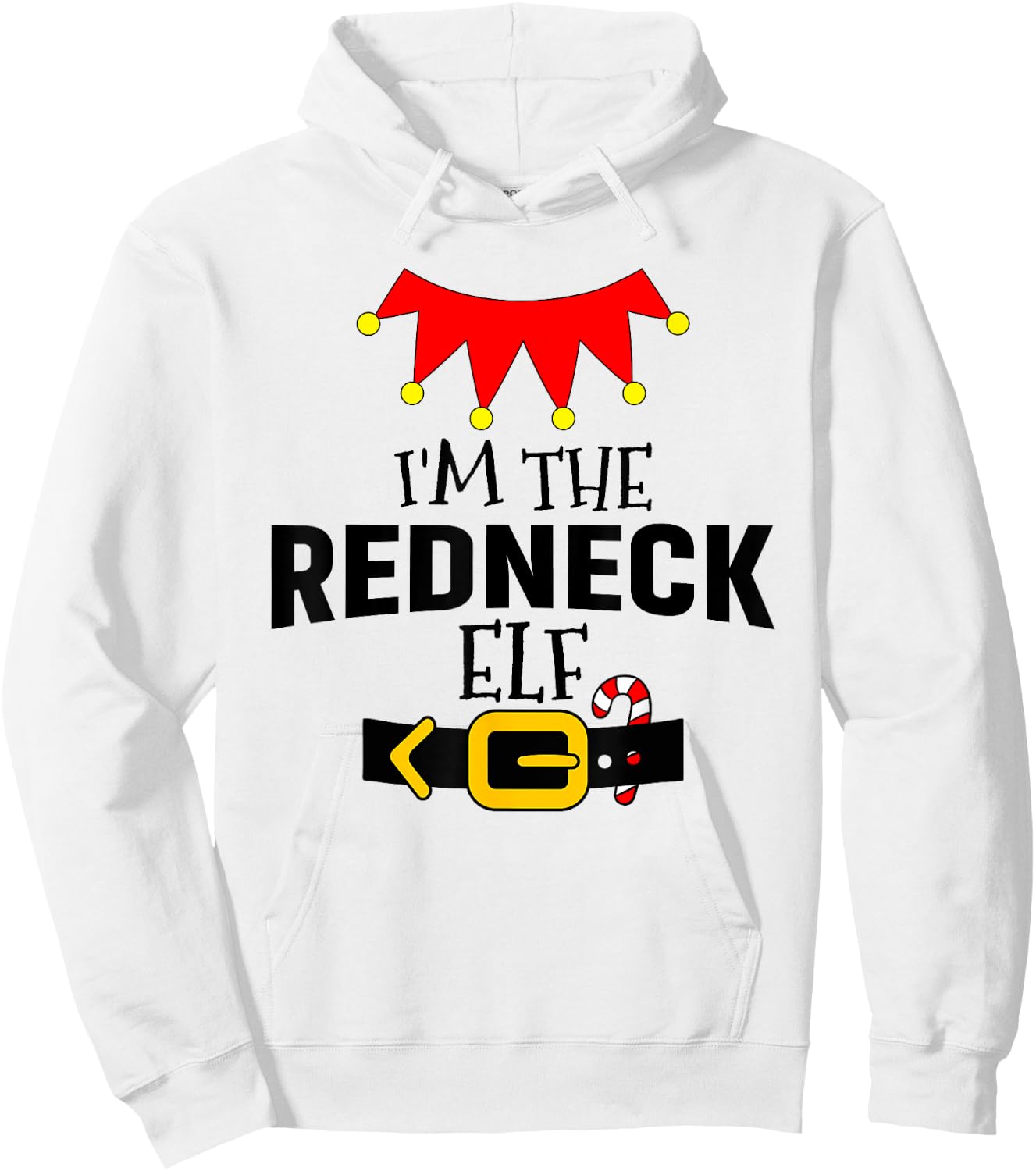 Matching Family Funny Group I'm The Redneck Elf Christmas Hoodie - Hoodie | White