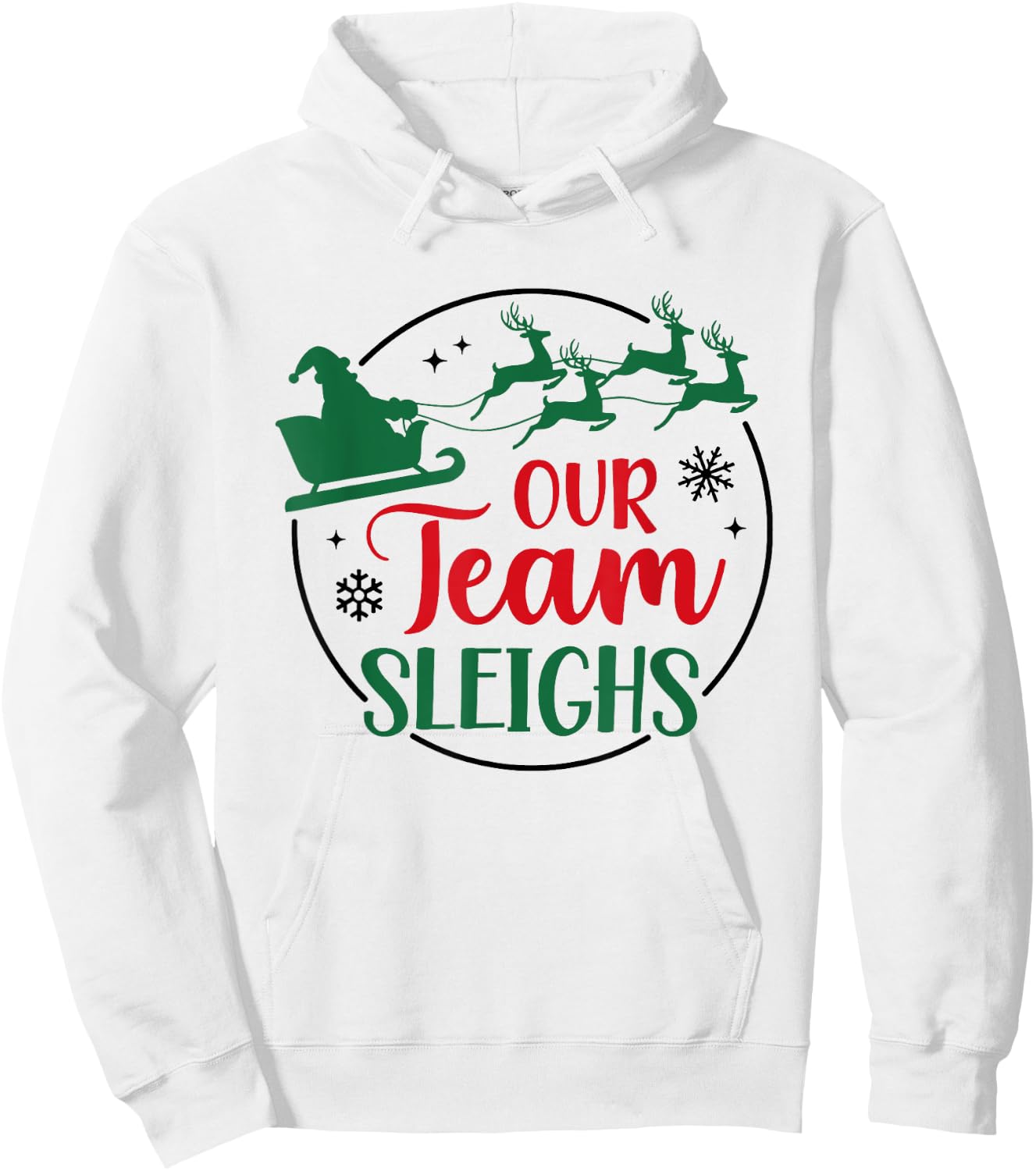 Our Team Sleighs Santa Christmas Office Staff Outfit Pajama Hoodie - Hoodie | White