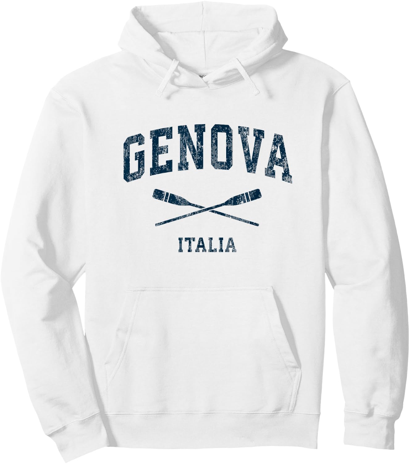 Genoa Italy Vintage Nautical Paddles Sports Oars Hoodie - Hoodie | White