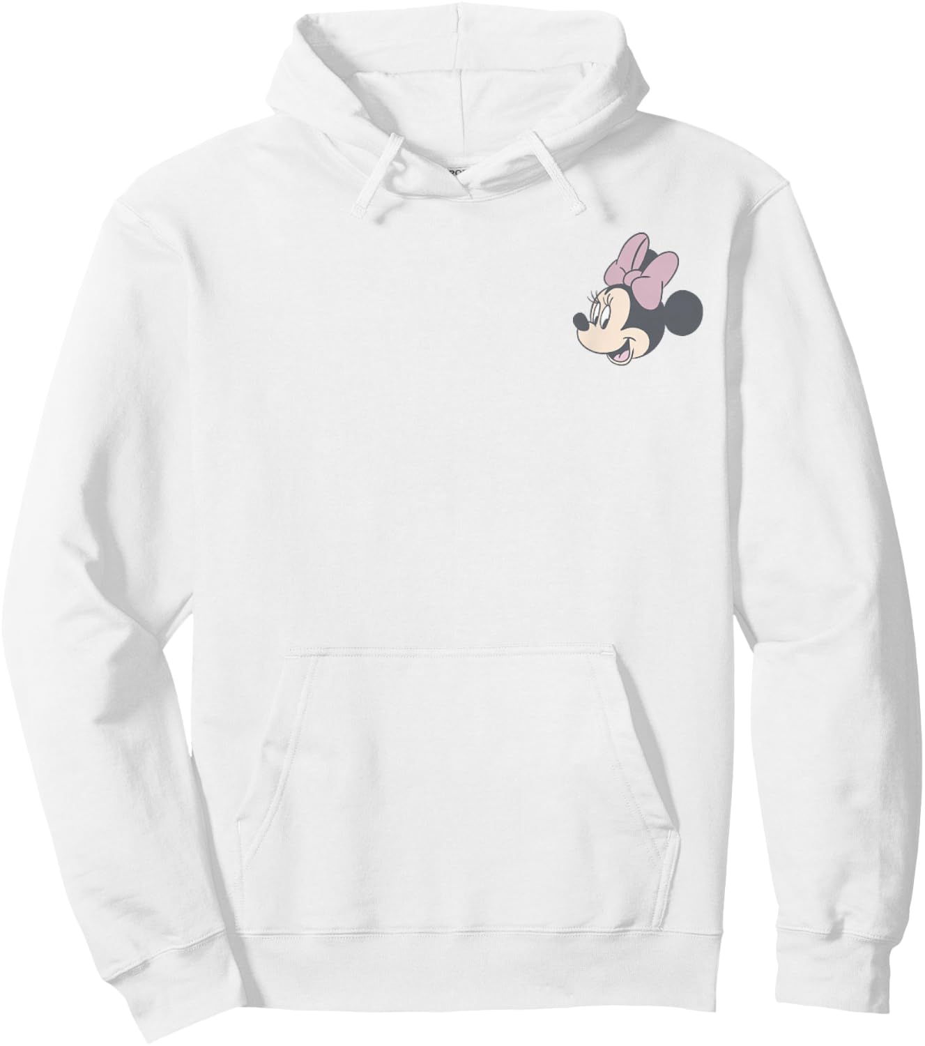 Disney Minnie Mouse Tiny Face Cute Pocket Logo Hoodie - Hoodie | White