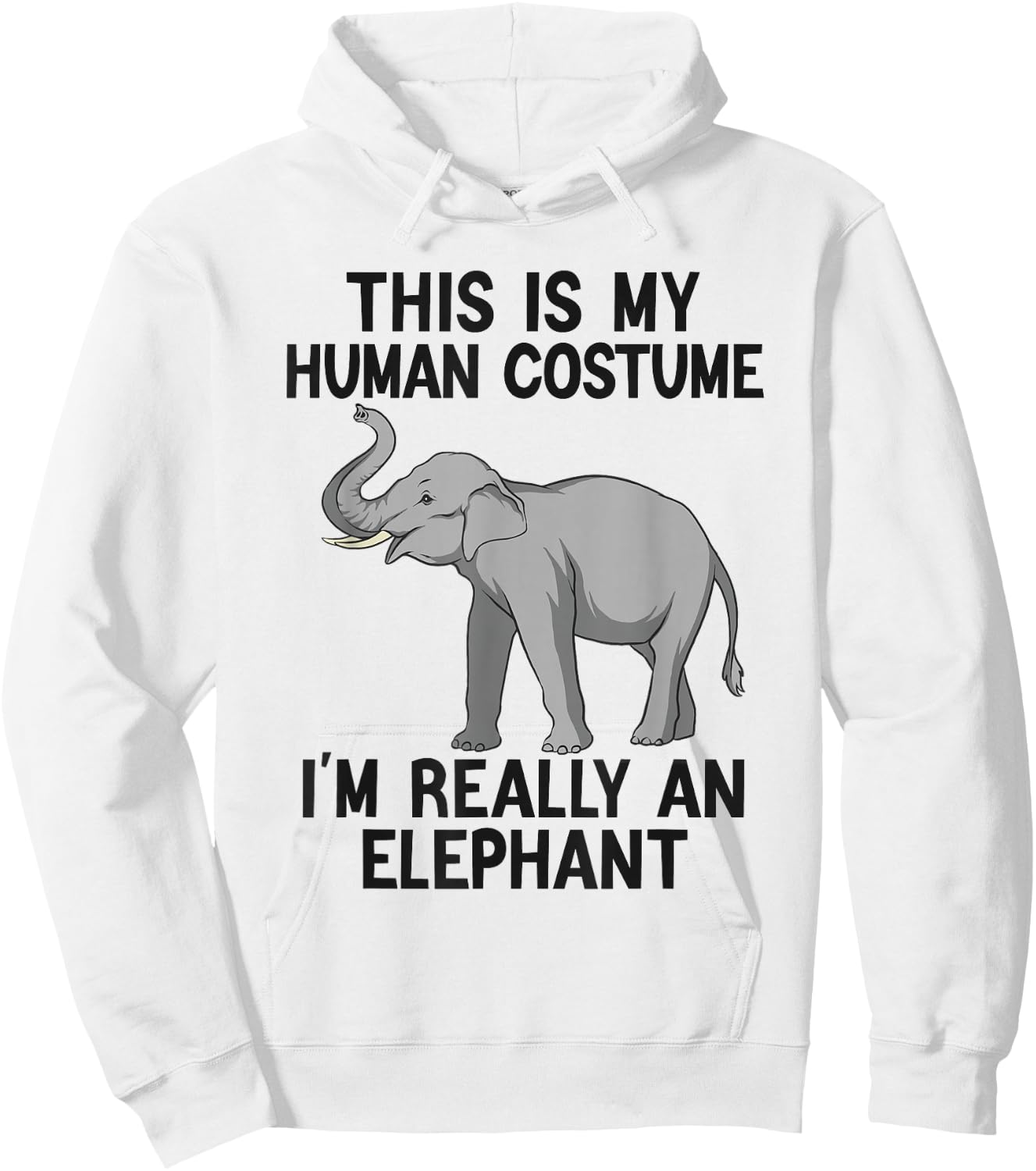 Simple Halloween Costumes Women Funny Elephant Hoodie - Hoodie | White