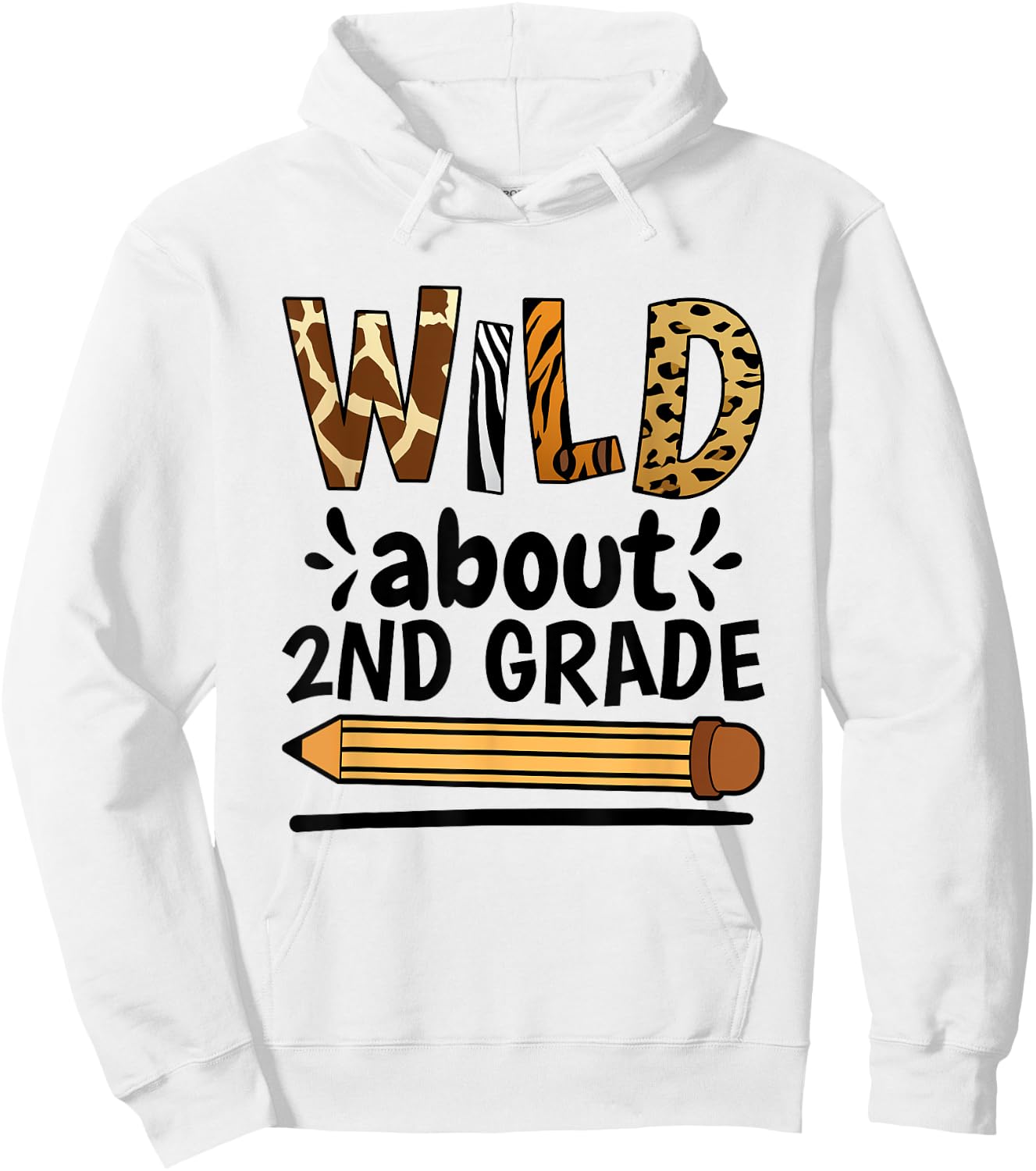 Wild About 2Nd Grade, School Grade Teacher Hoodie - Hoodie | White