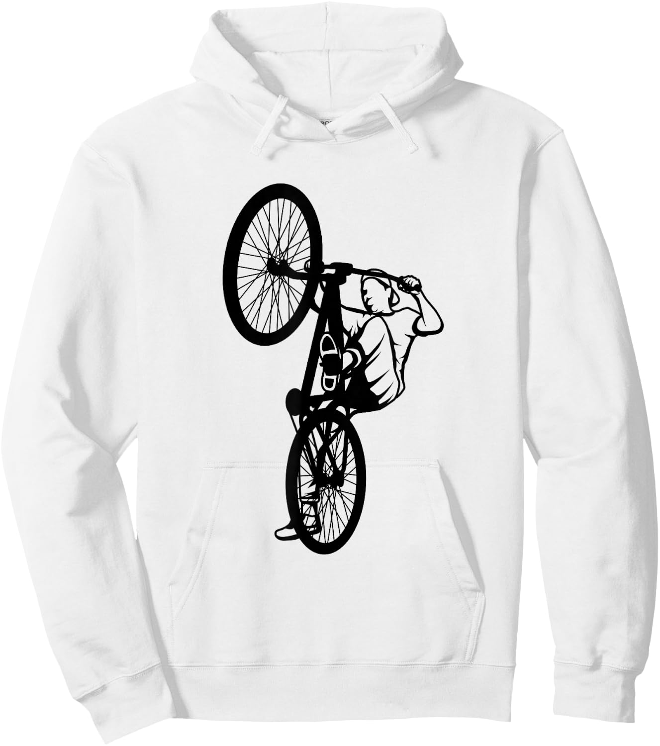 BMX Rider Sketch BMX Fan Wheelie Bike Hoodie - Hoodie | White