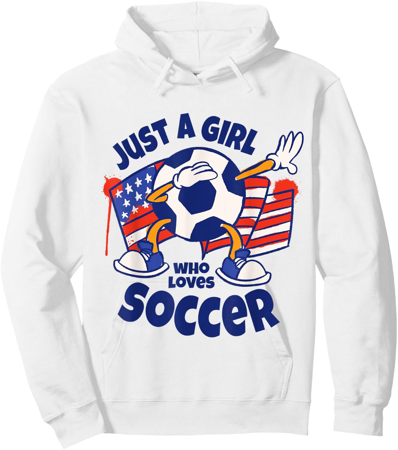 Just a Girl Who Loves Soccer Kids Girl Teen Football Hoodie - Hoodie | White
