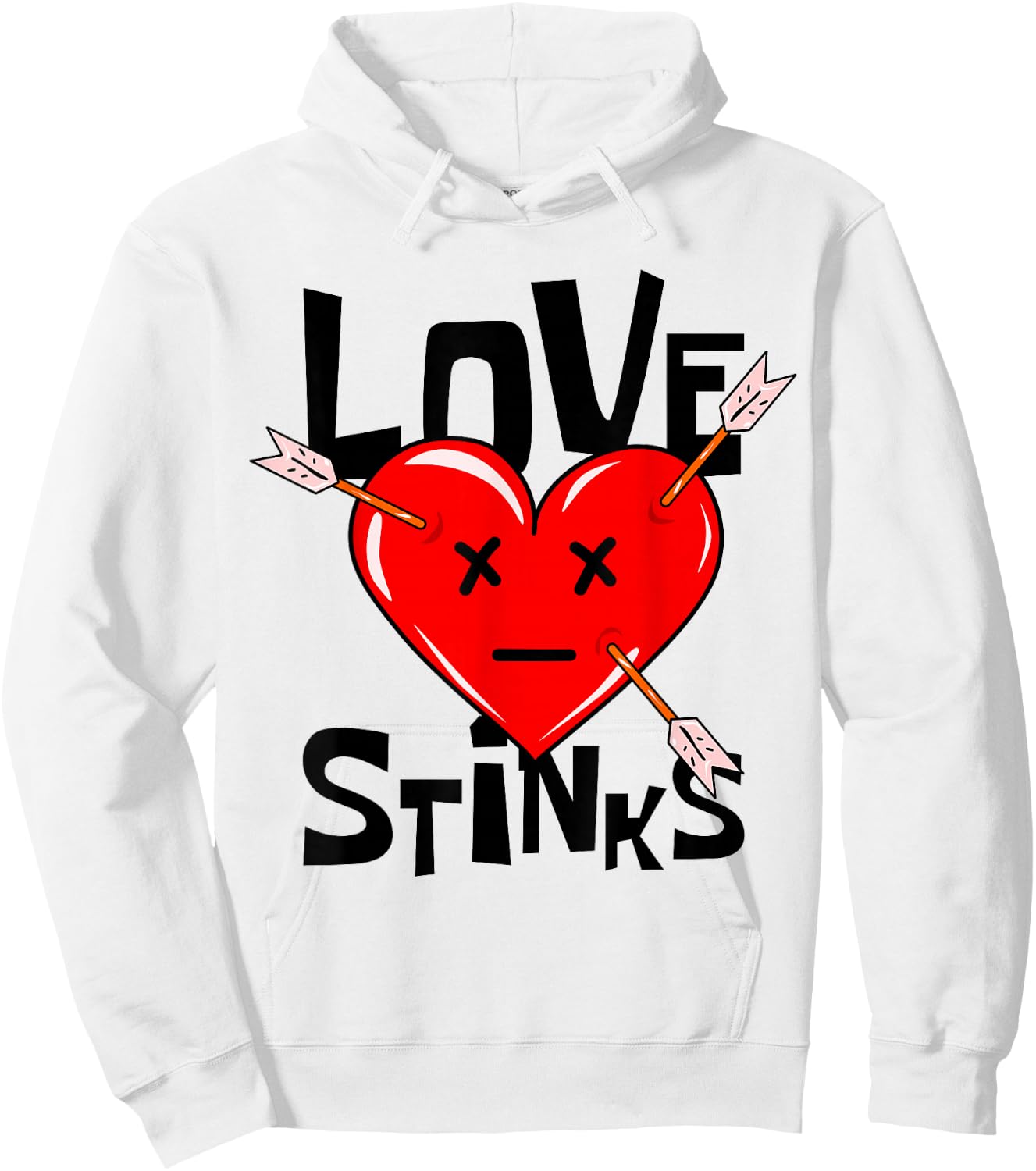 Love Stinks, Anti Valentines Day Hoodie - Hoodie | White