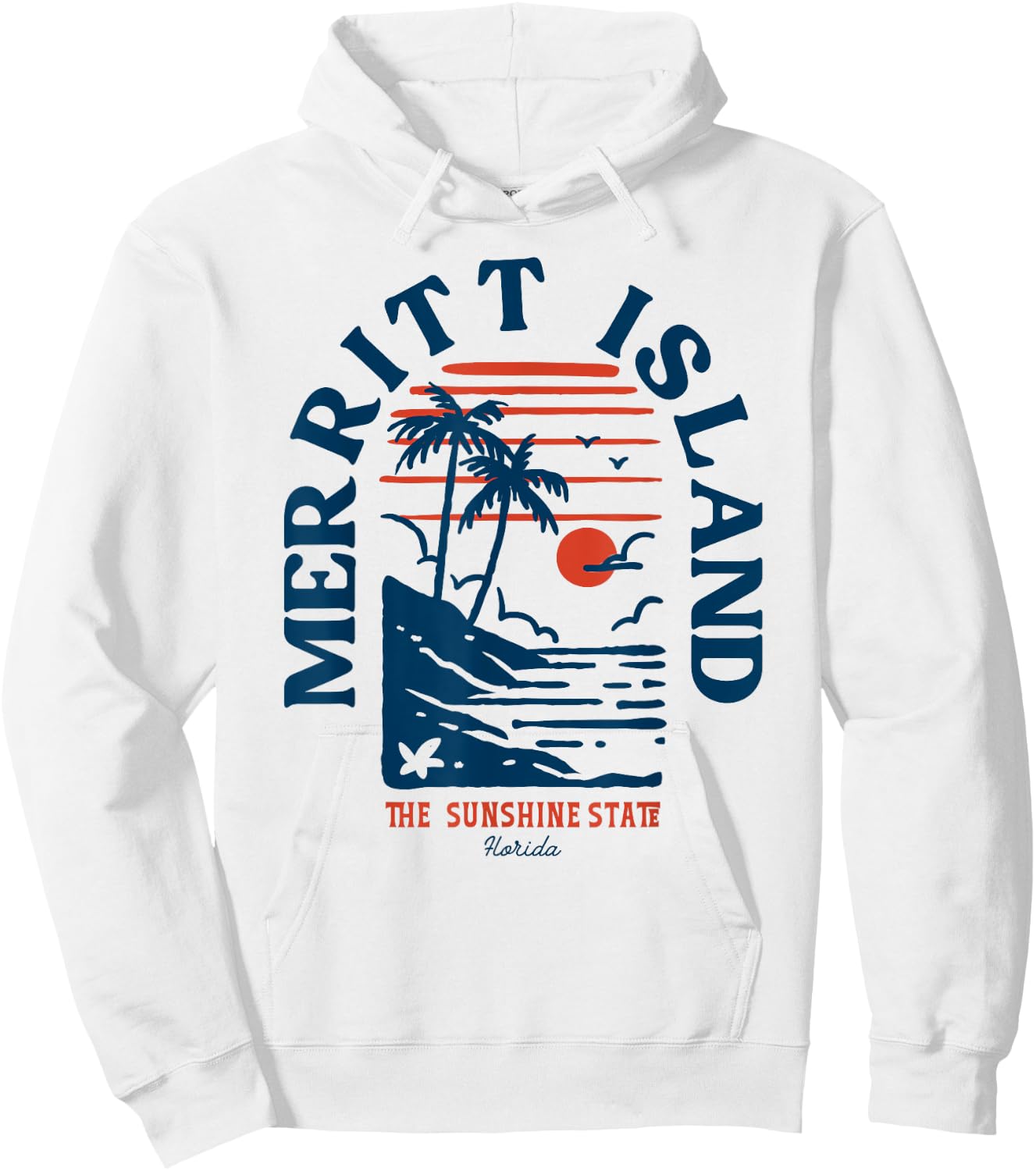Merritt Island Florida Retro Surfer Vintage Beach Hoodie - Hoodie | White