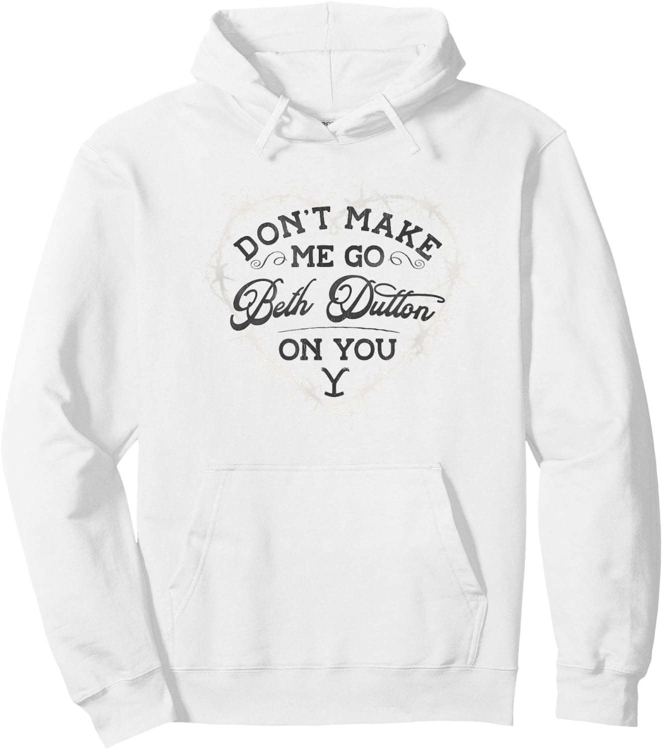 Yellowstone Dutton Ranch Beth Heart Hoodie - Hoodie | White