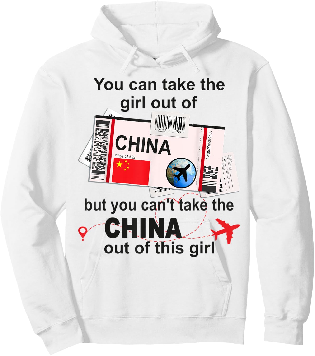 China Girl - China Boarding Pass - China Hoodie - Hoodie | White