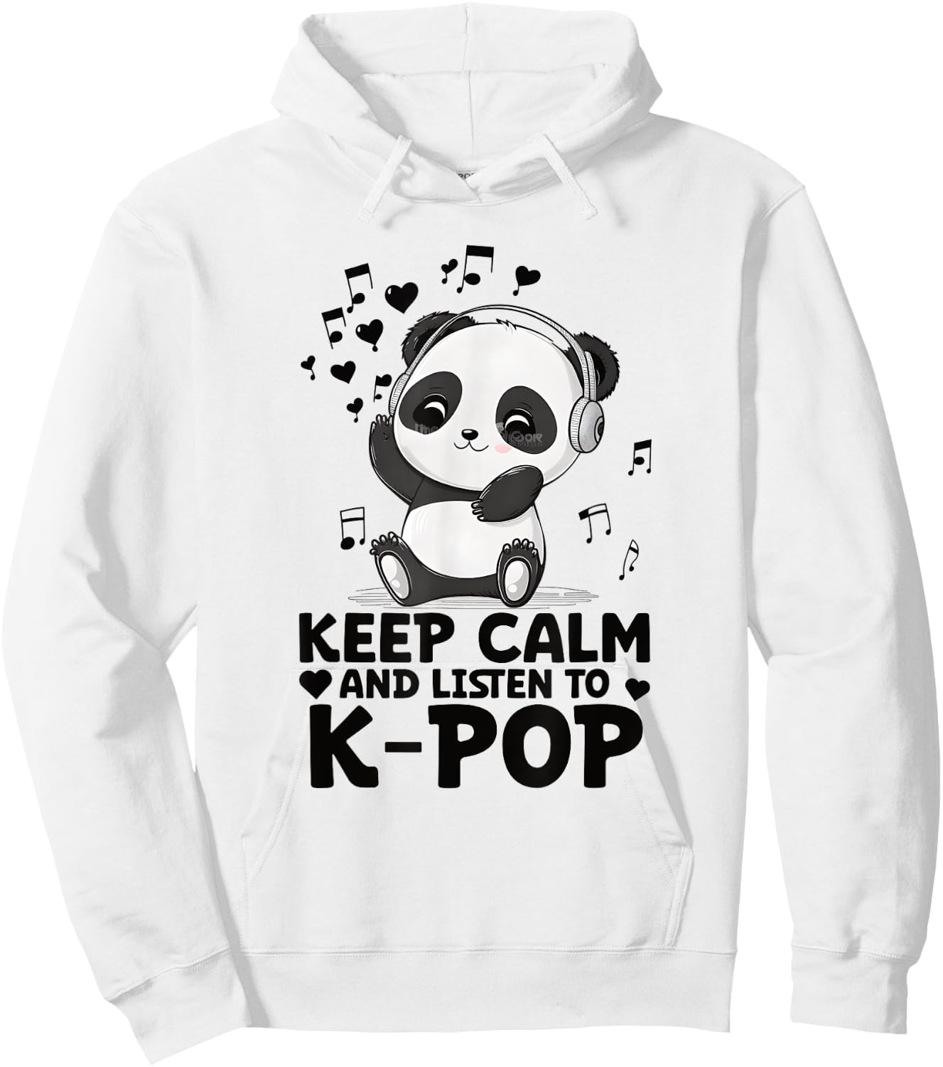 Keep Calm And Listen To Kpop Panda Merch K-pop Merchandise Hoodie - Hoodie | White