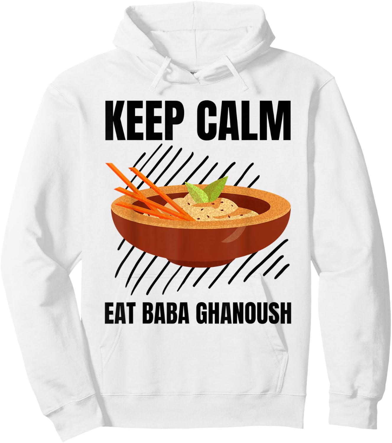 Keep Calm Eat Baba Ghanoush Vintage Grunge Baba Ghanoush Hoodie - Hoodie | White
