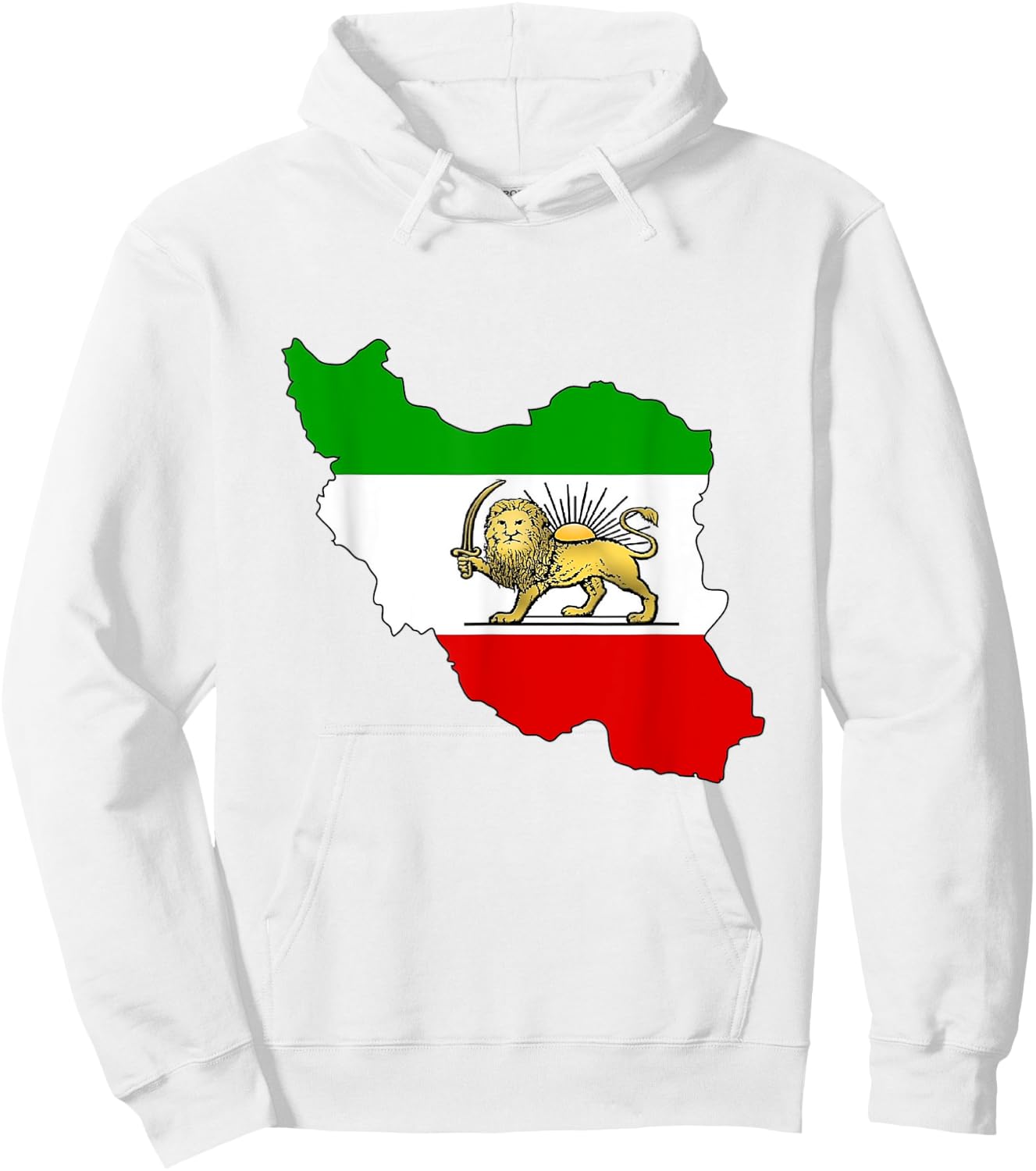 Iran flag with lion and sun symbol Rostam Iran´s unity Hoodie - Hoodie | White