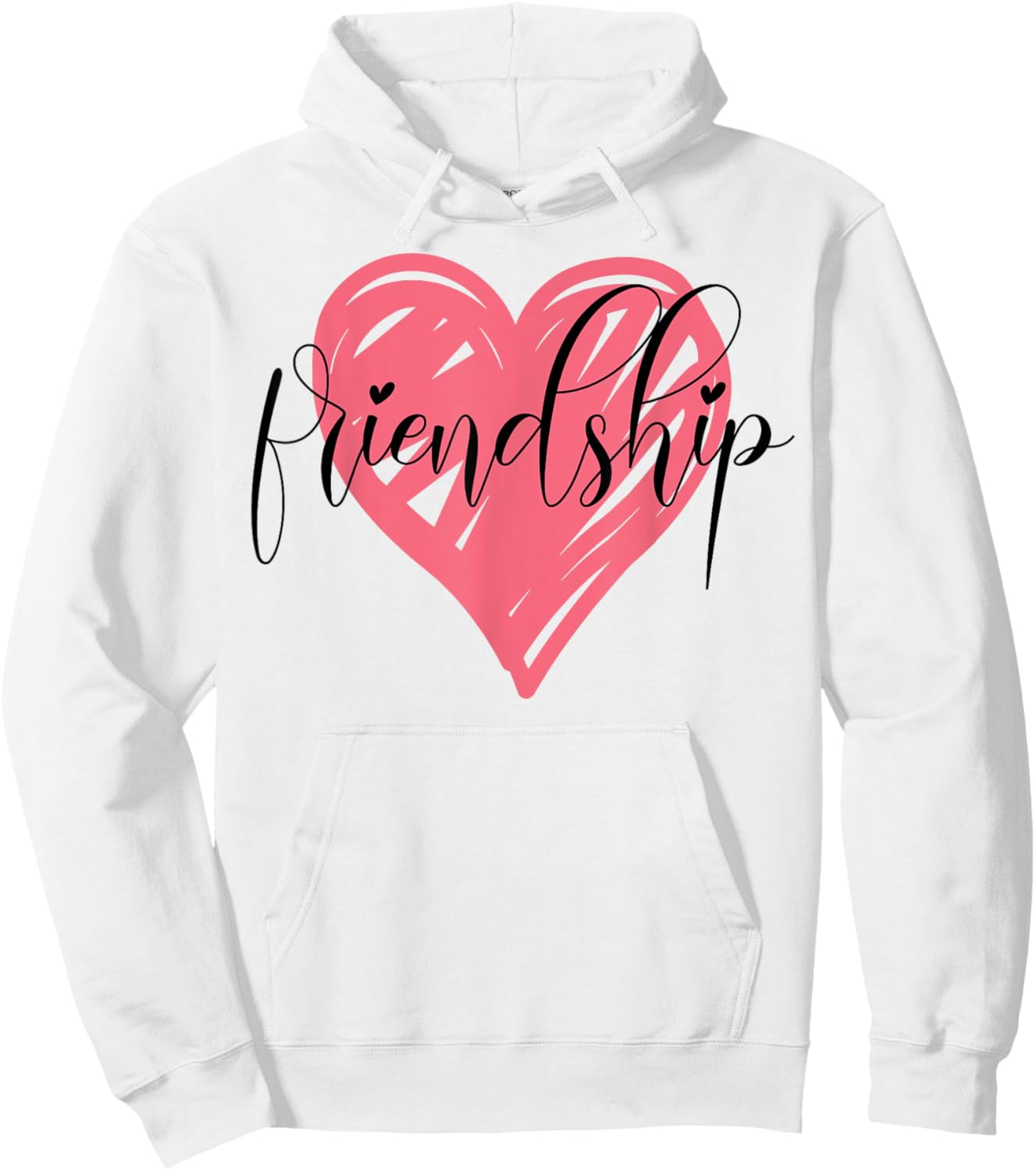 Friendship Best-Friend Cute Heart Bestie BFF Matching Hoodie - Hoodie | White