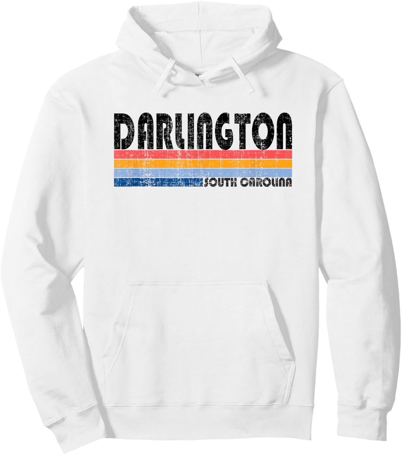 Darlington, SC Hometown Pride Retro 70s 80s Style Hoodie - Hoodie | White