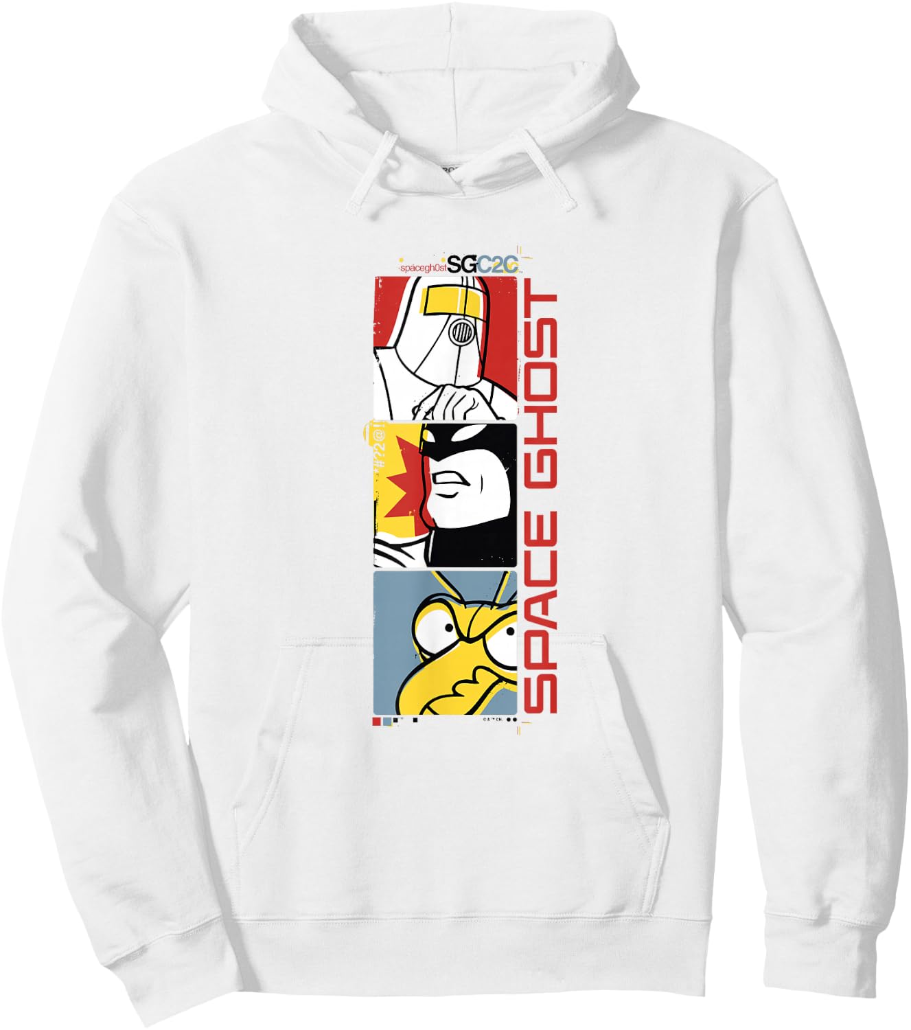 Space Ghost Coast to Coast Vertical Villains Faded Box Up Hoodie - Hoodie | White
