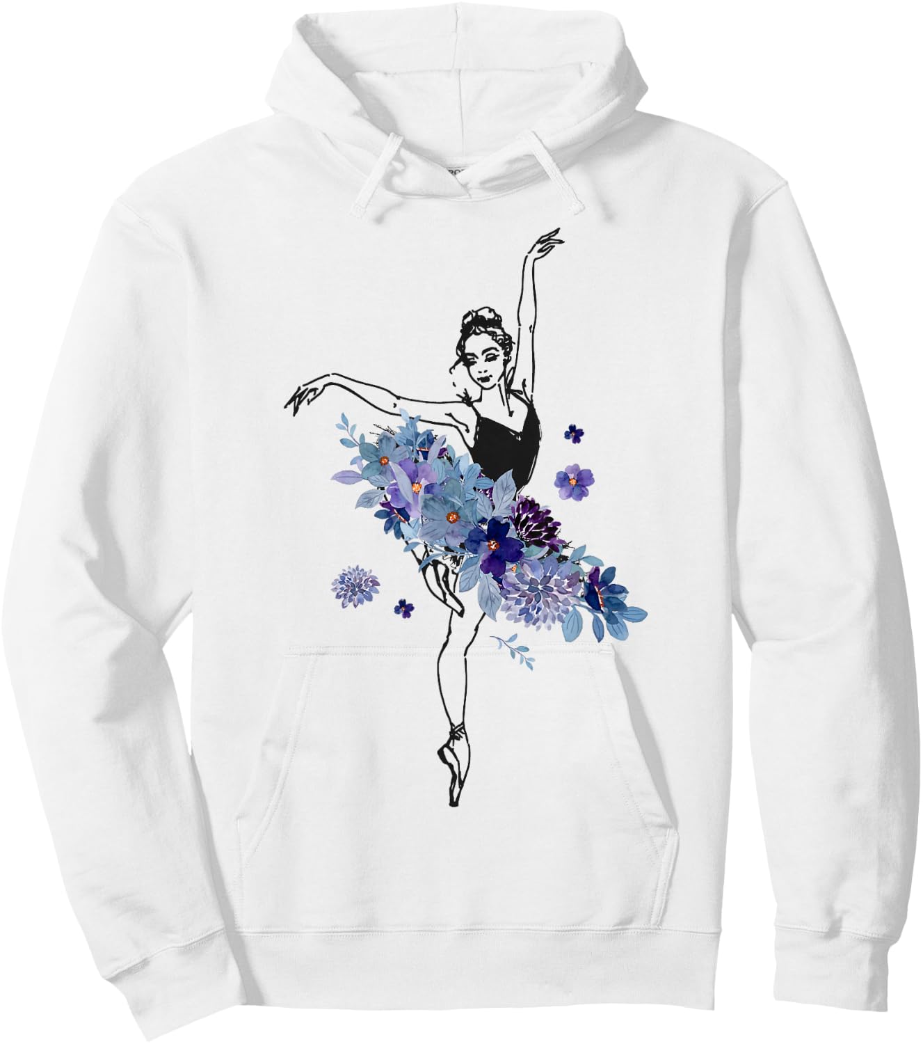 Ballet Dancer Dance Girl Ballerina Flower Floral Hoodie - Hoodie | White