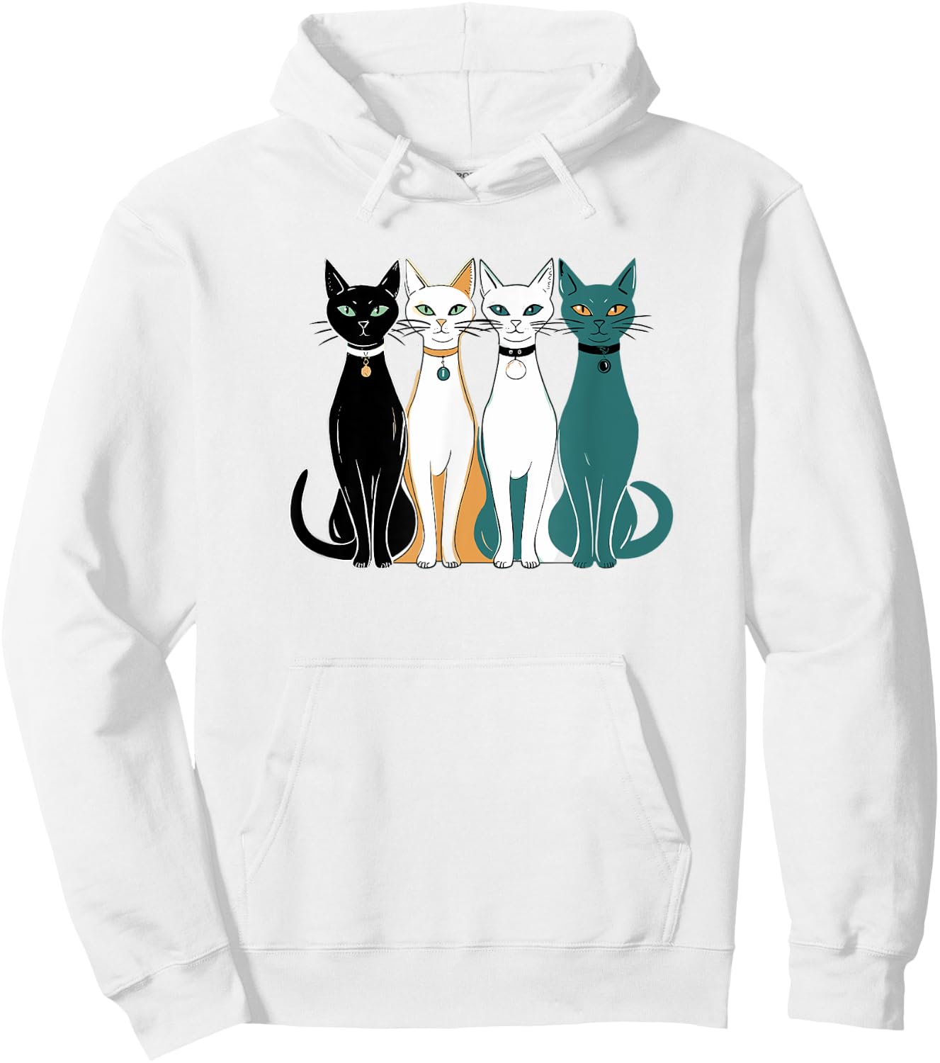 Retro Cats Midcentury Mid Century Age 60s 70s Space Hoodie - Hoodie | White