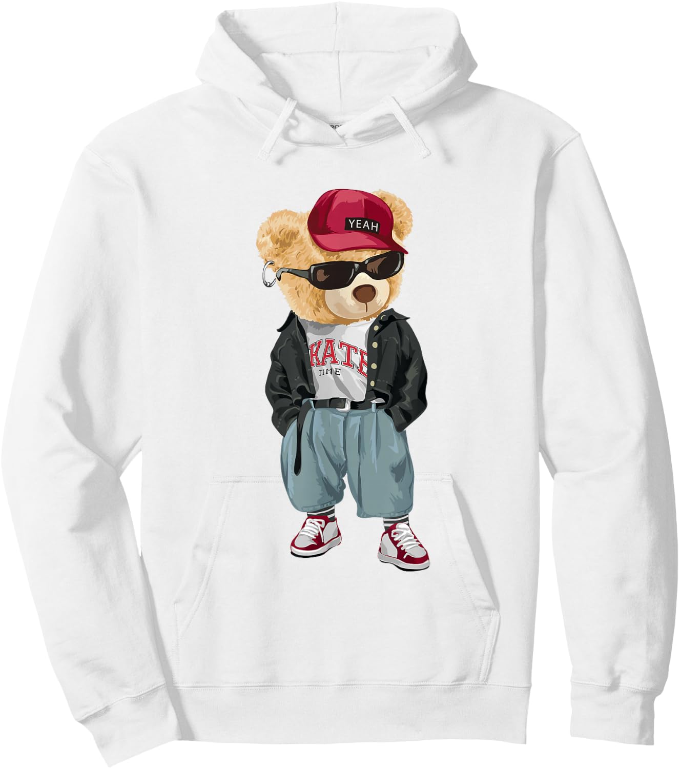 Punk Rocker Rapper Popster Punker Teddy Bear Rap Hip Hop Hoodie - Hoodie | White