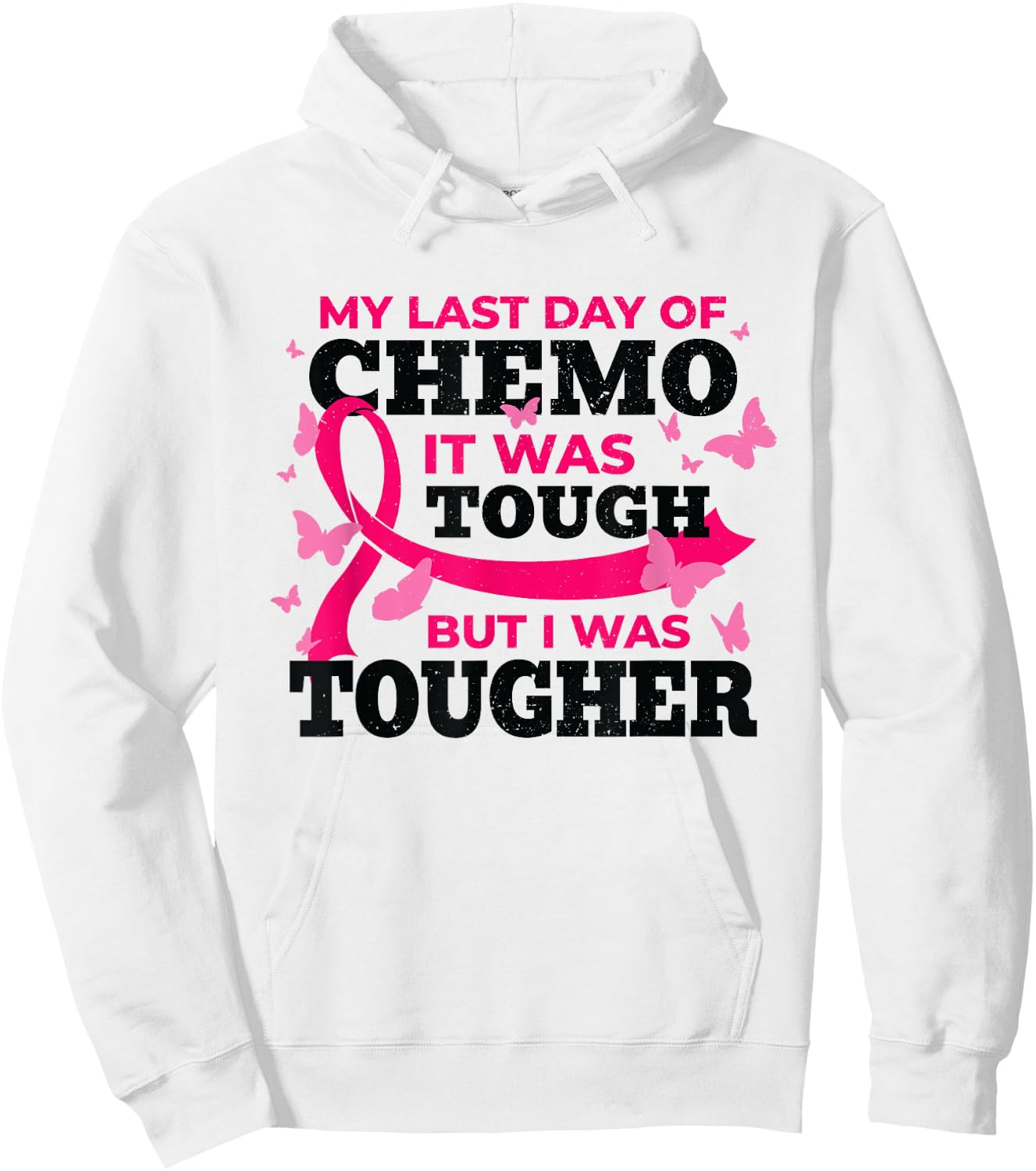 Breast Cancer Awareness My Last Day of Chemo Cancer Survivor Hoodie - Hoodie | White