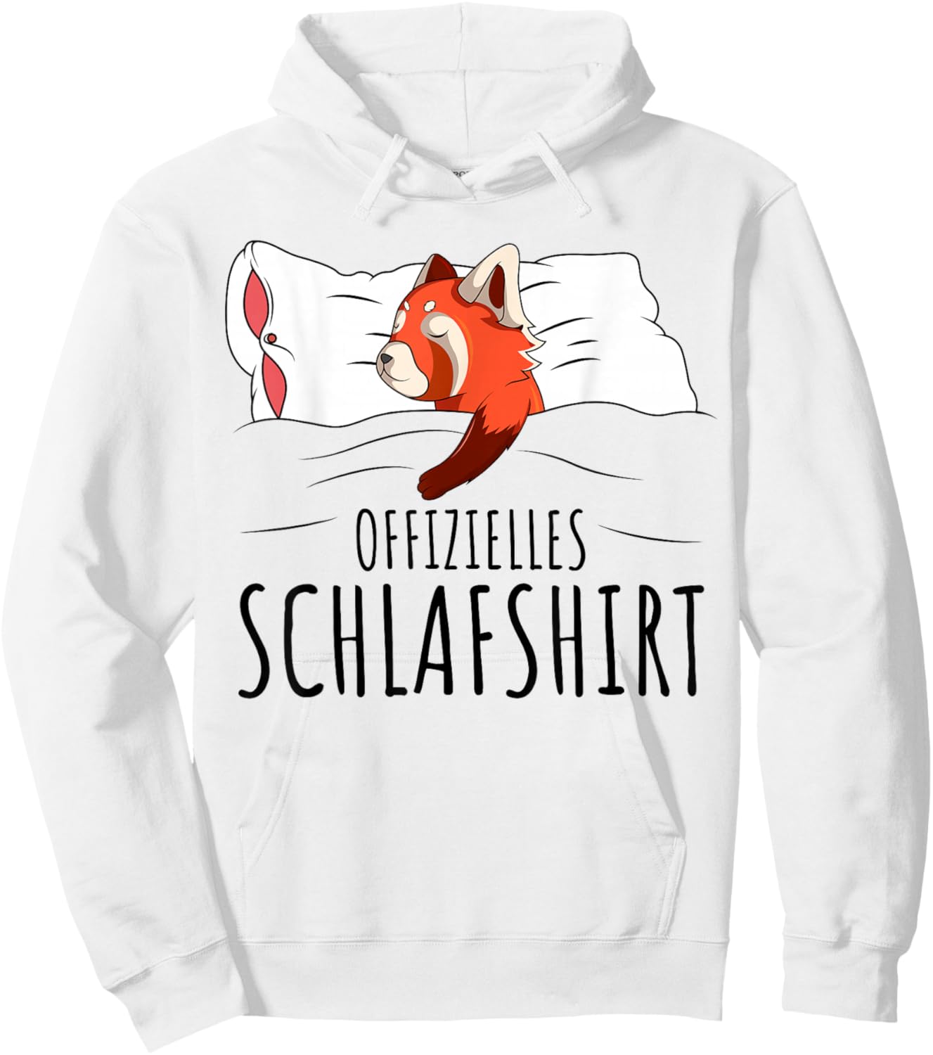 Official Red Panda Sleep Shirt Hoodie - Hoodie | White