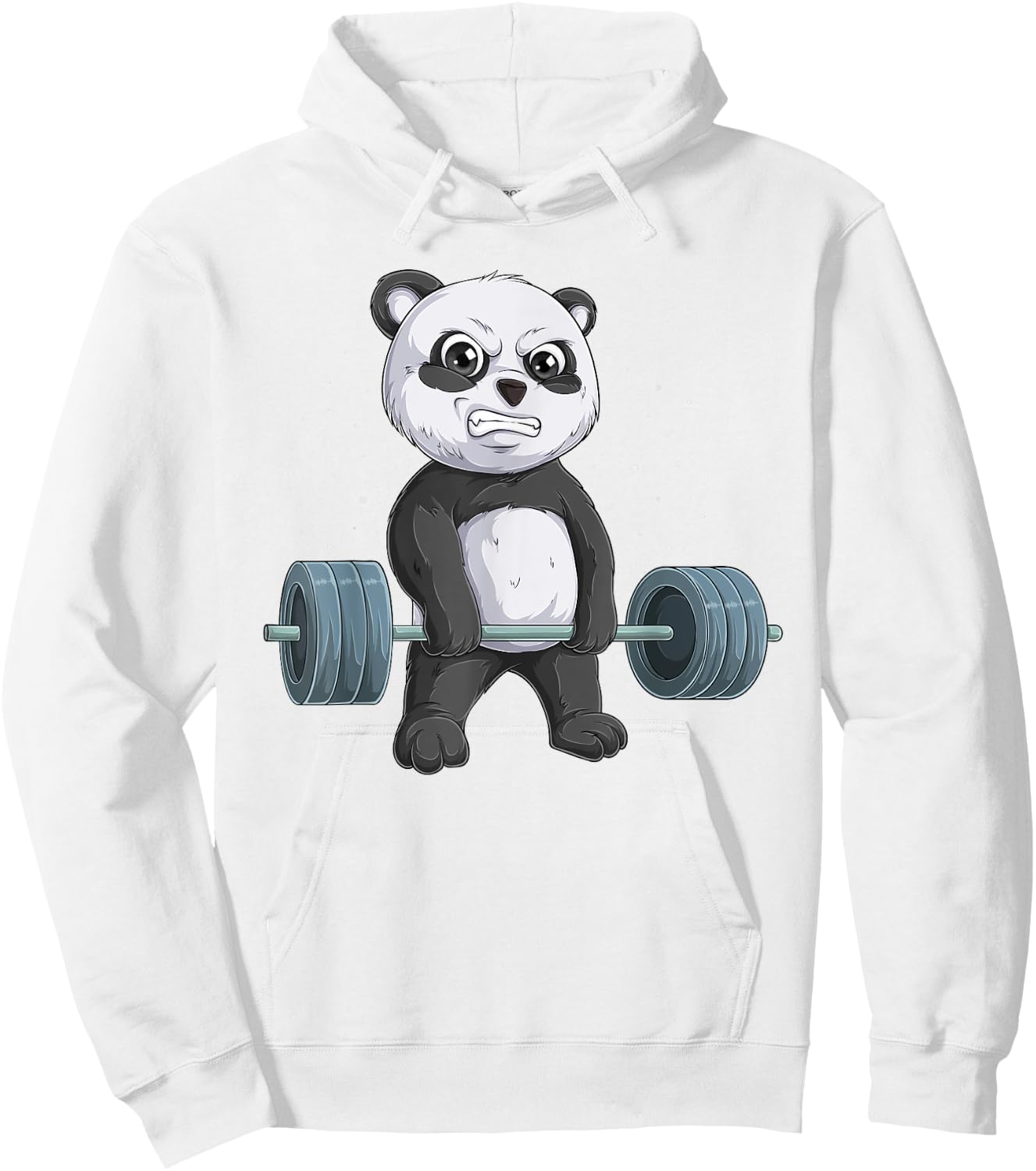 Panda Bear Weightlifting Funny Deadlift Men Fitness Gym Hoodie - Hoodie | White