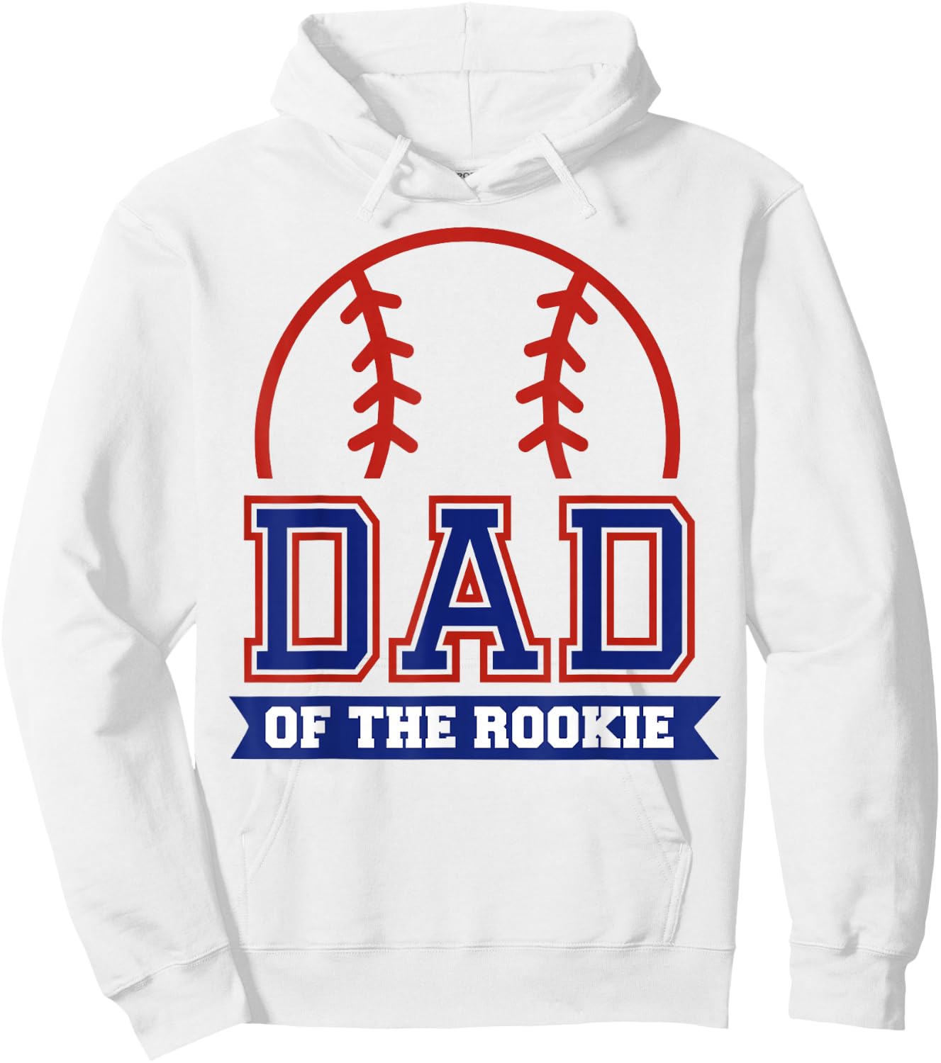 Dad of Rookie 1st Birthday Baseball Theme Matching Party Hoodie - Hoodie | White