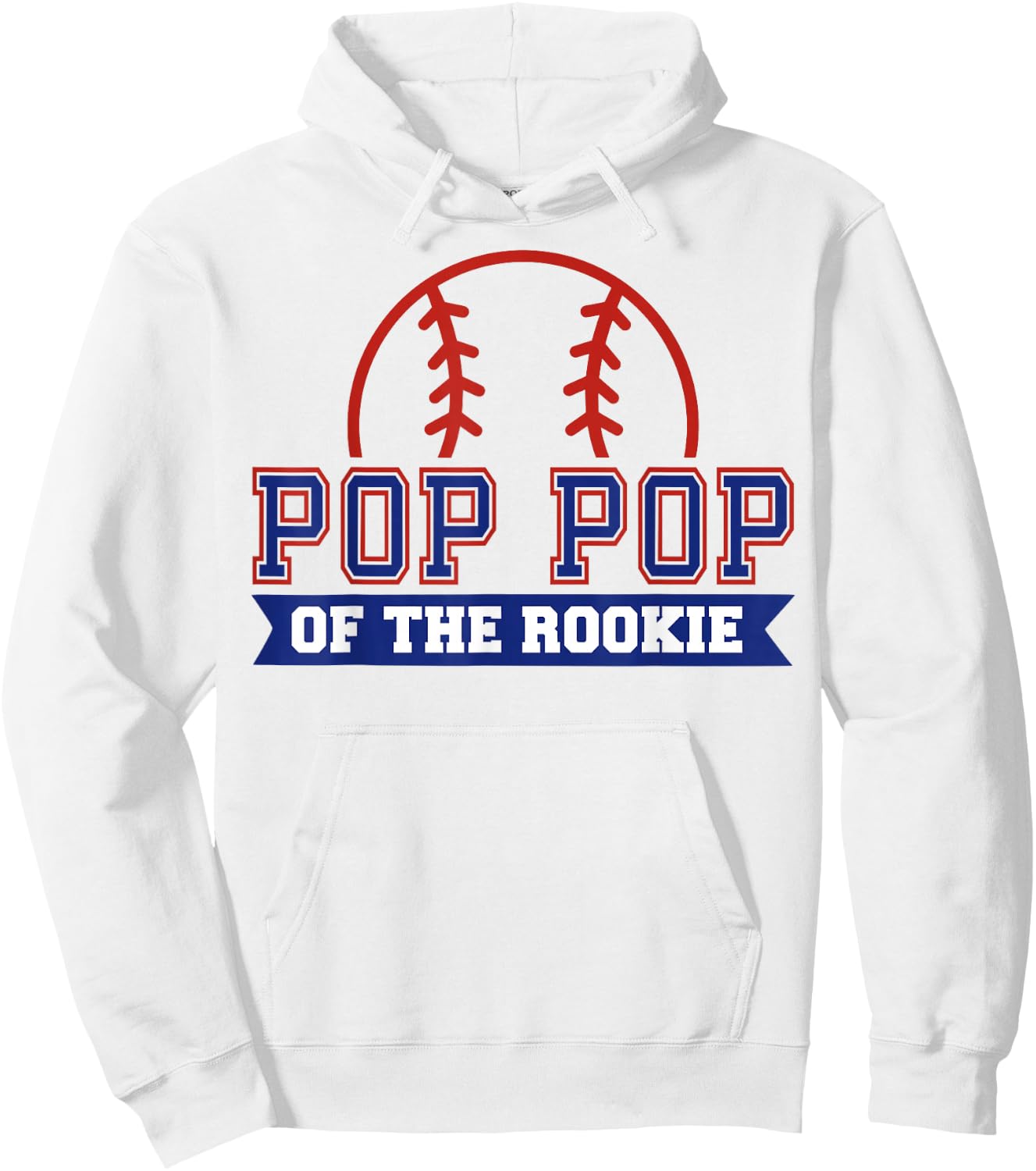 Pop Pop of Rookie 1st Birthday Baseball Theme Matching Party Hoodie - Hoodie | White