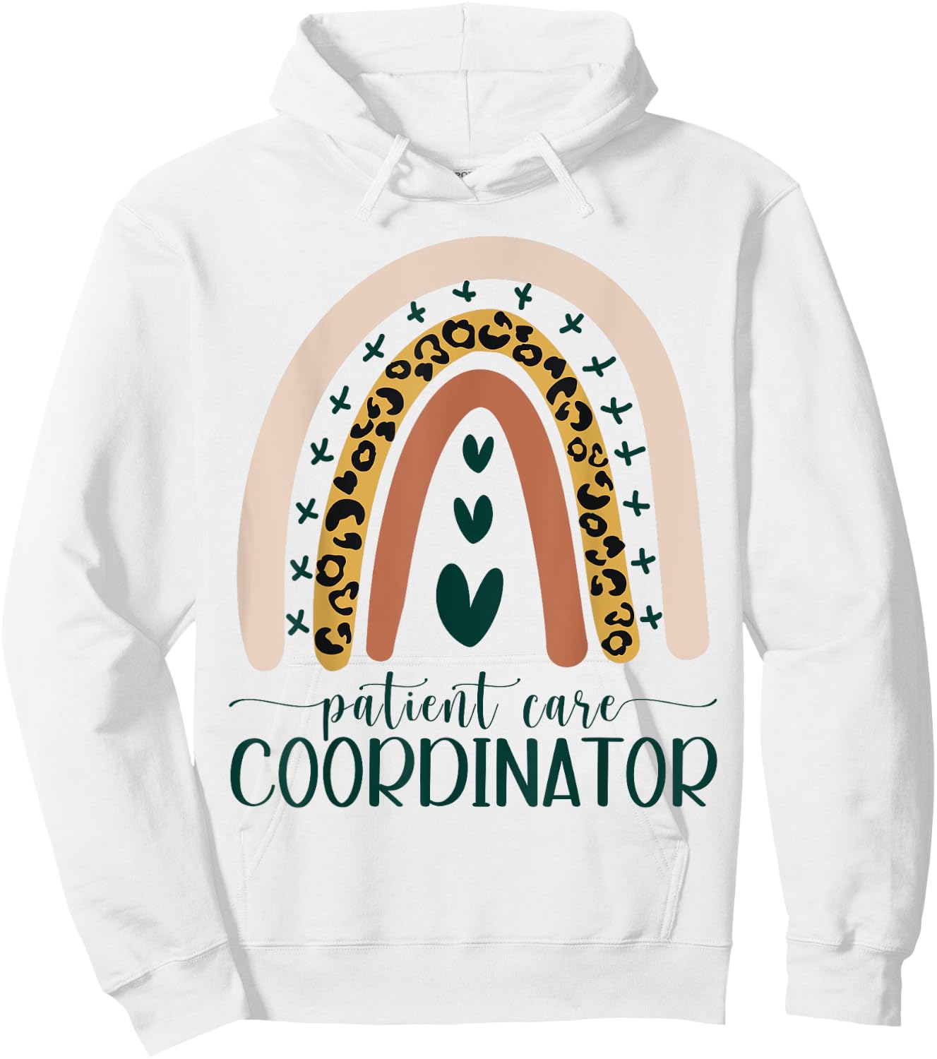 Patient Care Coordinator Appreciation Leopard Rainbow Cute Hoodie - Hoodie | White