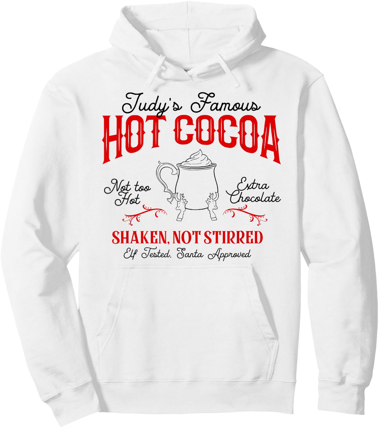 Judy's Famous Hot Cocoa Funny Christmas Hoodie - Hoodie | White