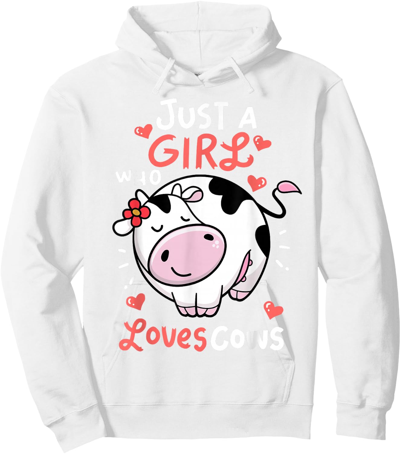 Cow-Shirt Just A Girl Who Loves Cows Print Kids Toddler Farm Hoodie - Hoodie | White