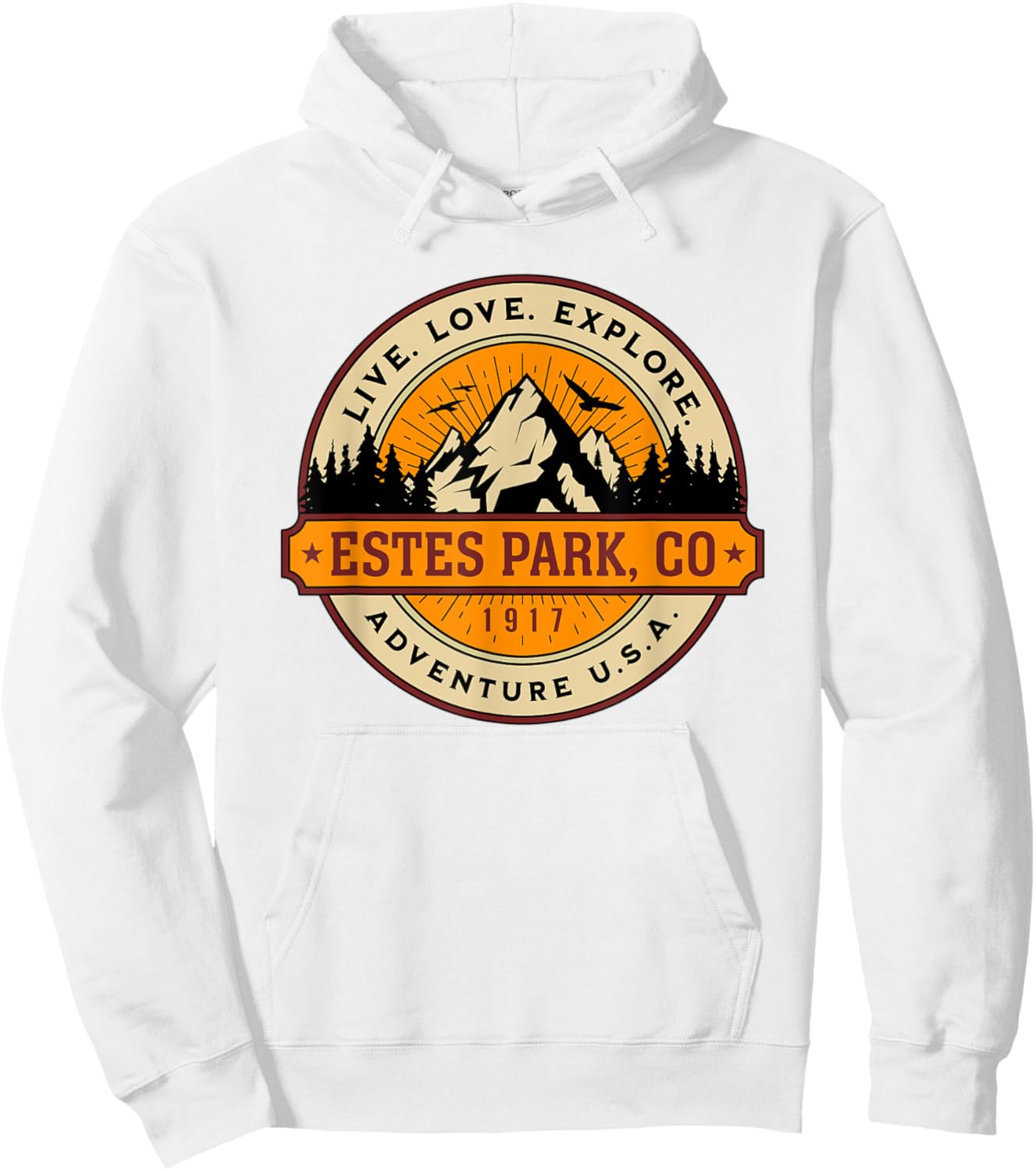 Estes Park Colorado Adventure USA Vintage Style Design Hoodie - Hoodie | White
