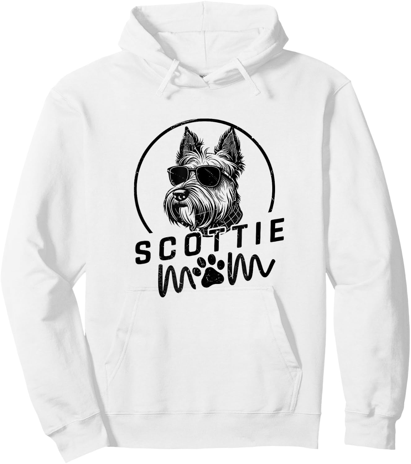 Scottie Dog Mom Face Gifts Funny Dog Dad Christmas Hoodie - Hoodie | White