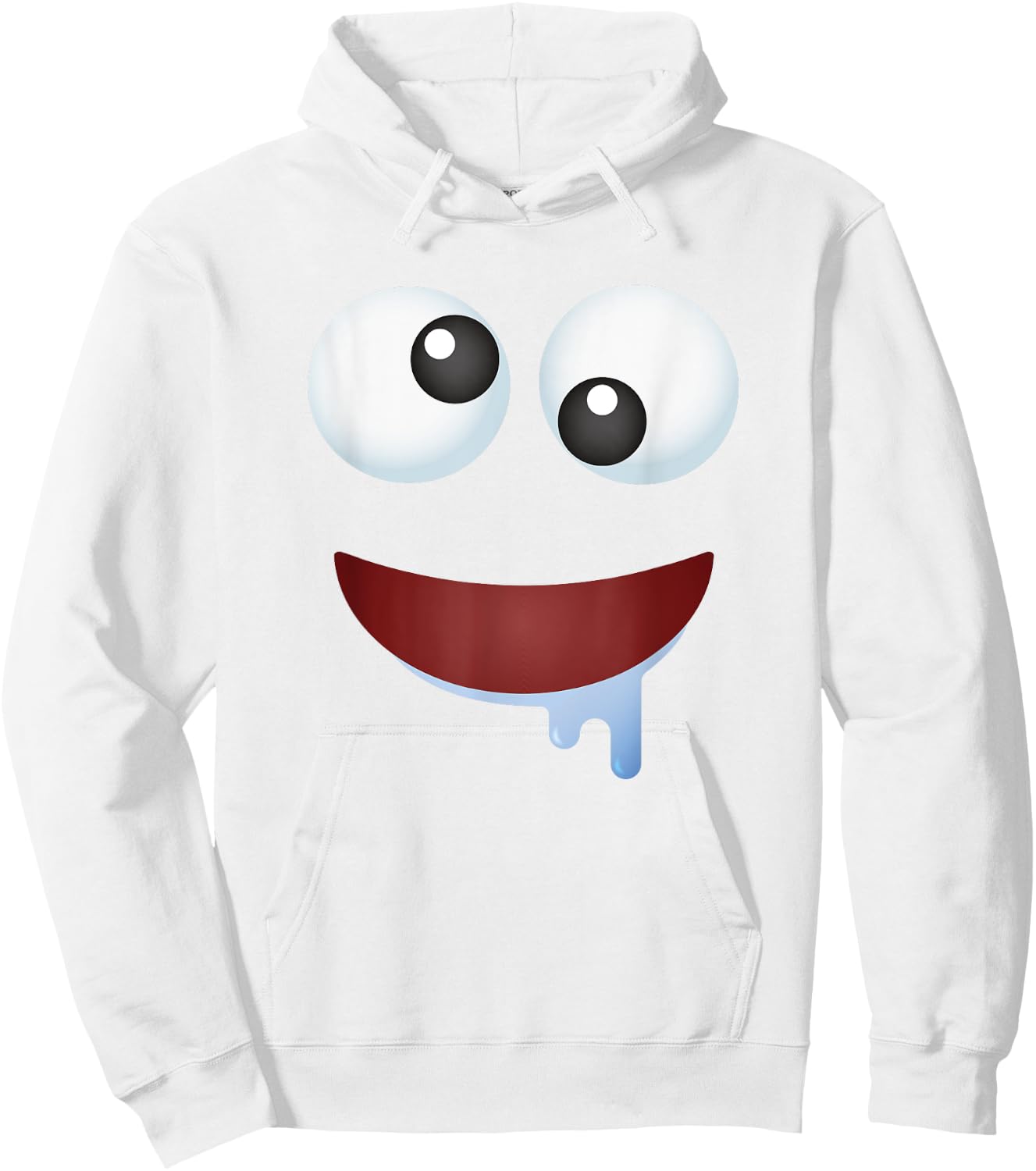 Funny Group Costume Halloween Team Outfit Drooling Emoticon Hoodie - Hoodie | White