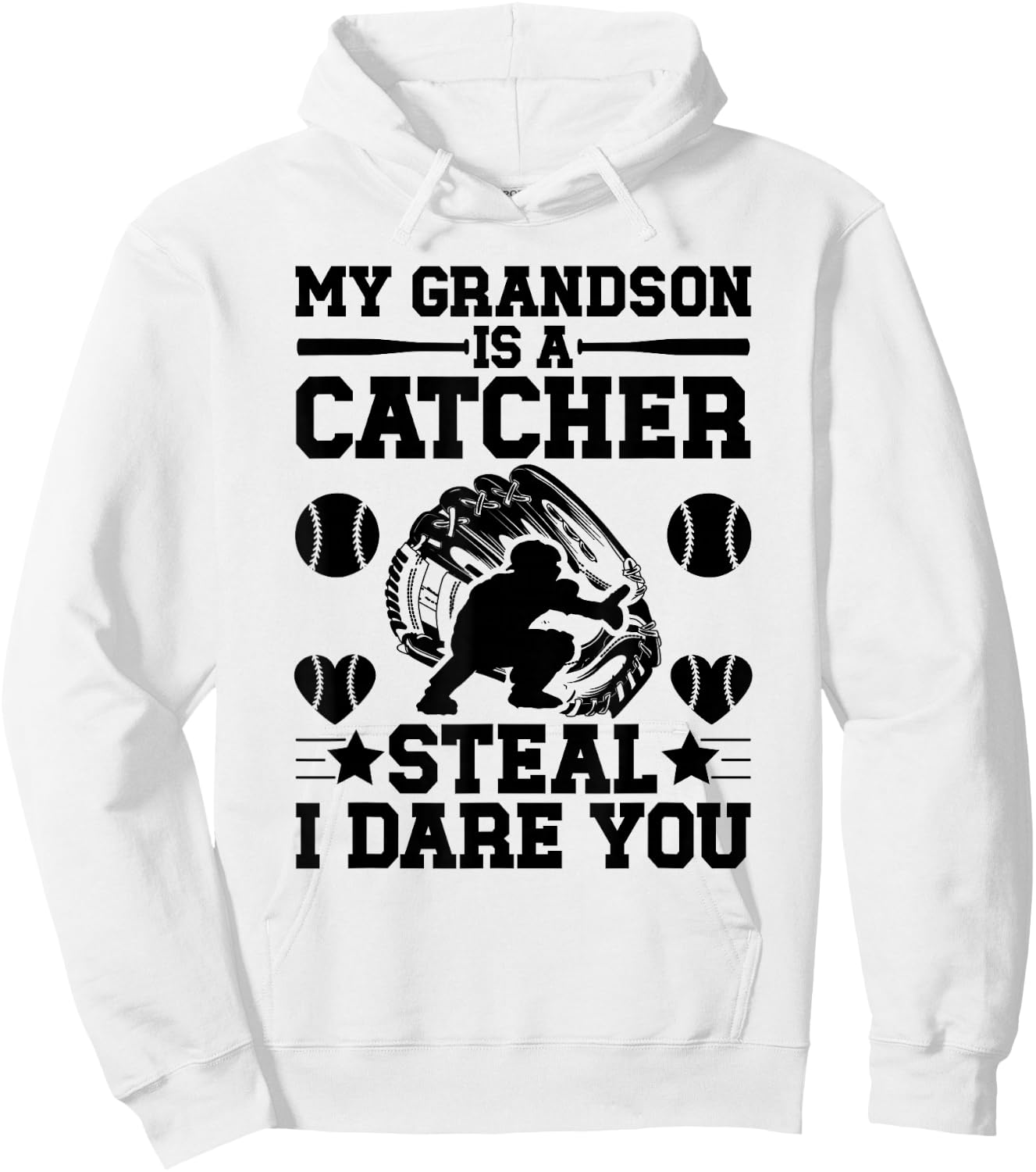 Grandson Is A Baseball Catcher Grandma Of A Baseball Catcher Hoodie - Hoodie | White
