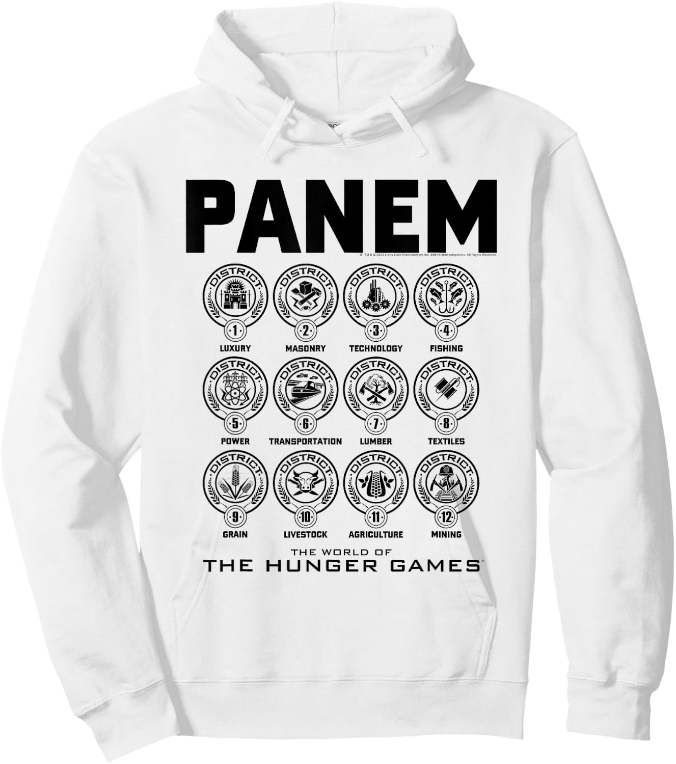 The Hunger Games District Icons Hoodie - Hoodie | White