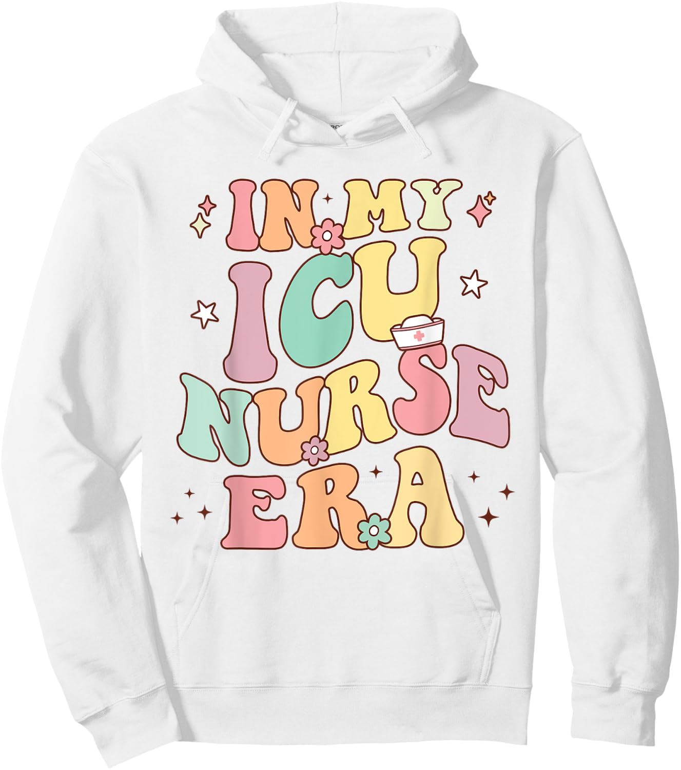 In My ICU Nurse Era Retro Nursing School Intensive Care Unit Hoodie - Hoodie | White