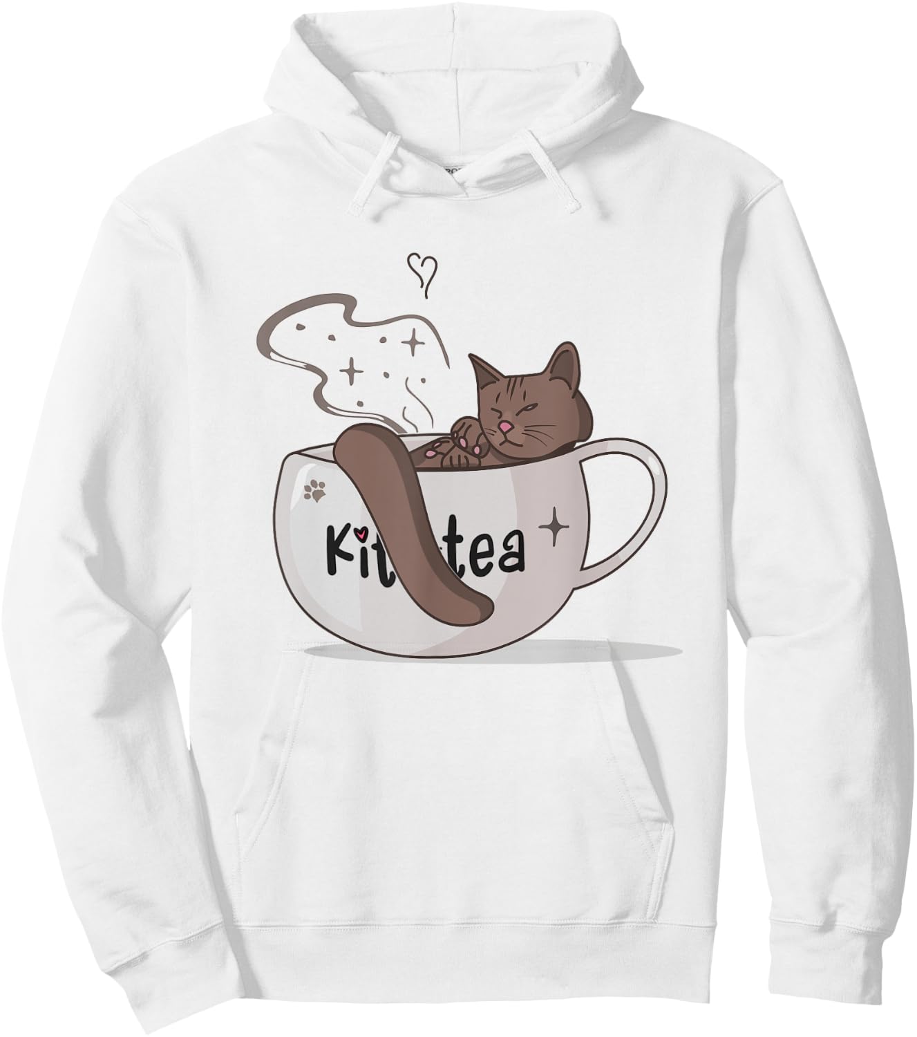 Kit-Tea, Kit Tea Kittens With a Cup of Tea, Funny Cat Gifts Women Kids Hoodie - Hoodie | White